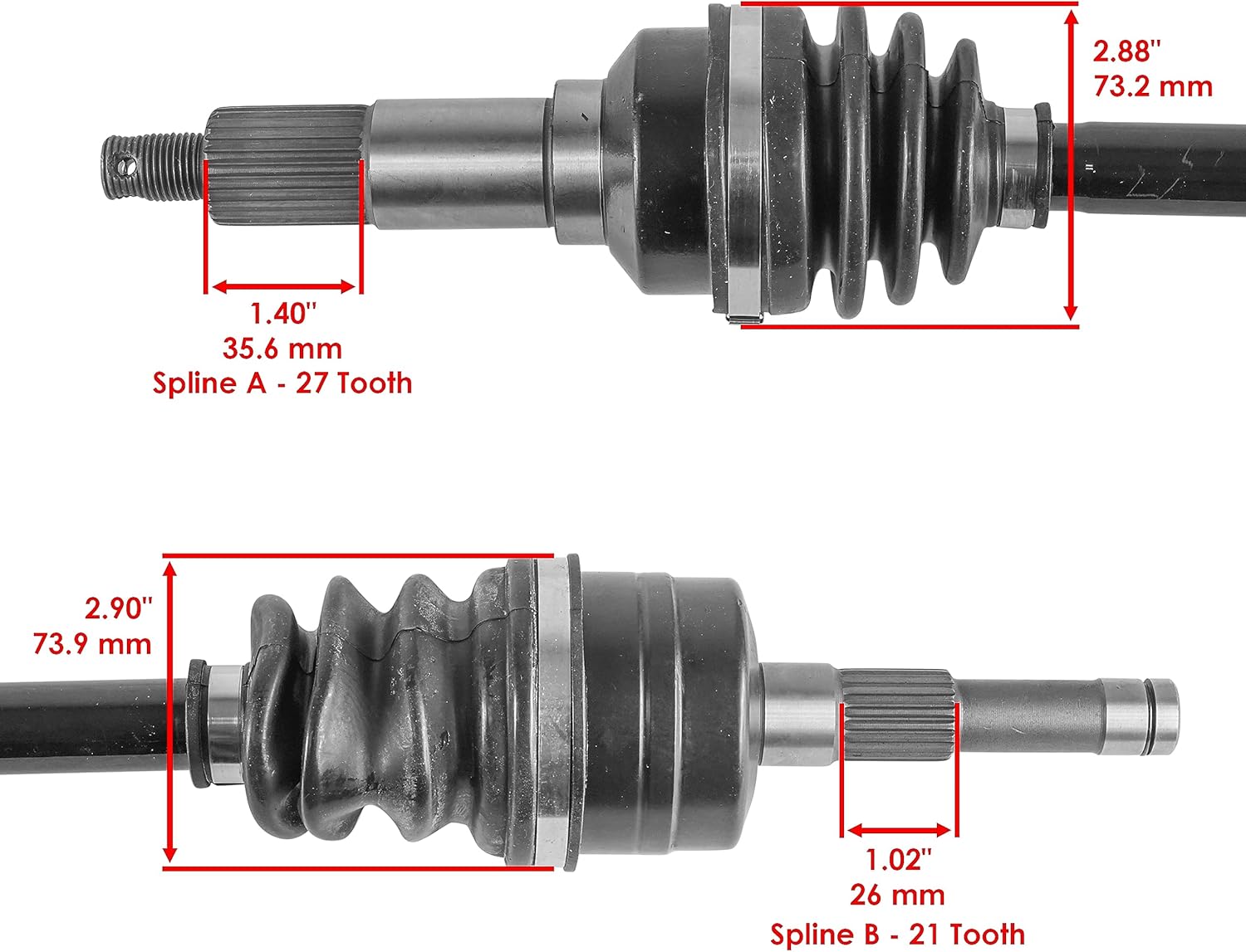Caltric Front Left Complete Cv Joint Axle Compatible with Yamaha Kodiak 450 Yfm450Fa 4Wd 2003 2004 2005 2006