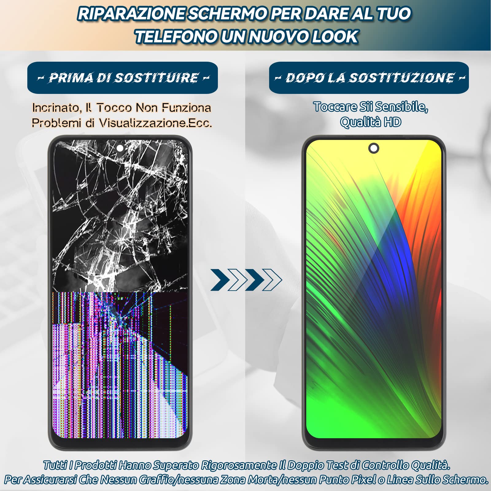 RongZy LCD Schermo per 6.43" Xiaomi Redmi Note 11 2201117TG/2201117TI/2201117TY/2201117TL Display Digitizer Assembly Vetro di Ricambio Touch Screen con Strumenti(Nero con Cornice)