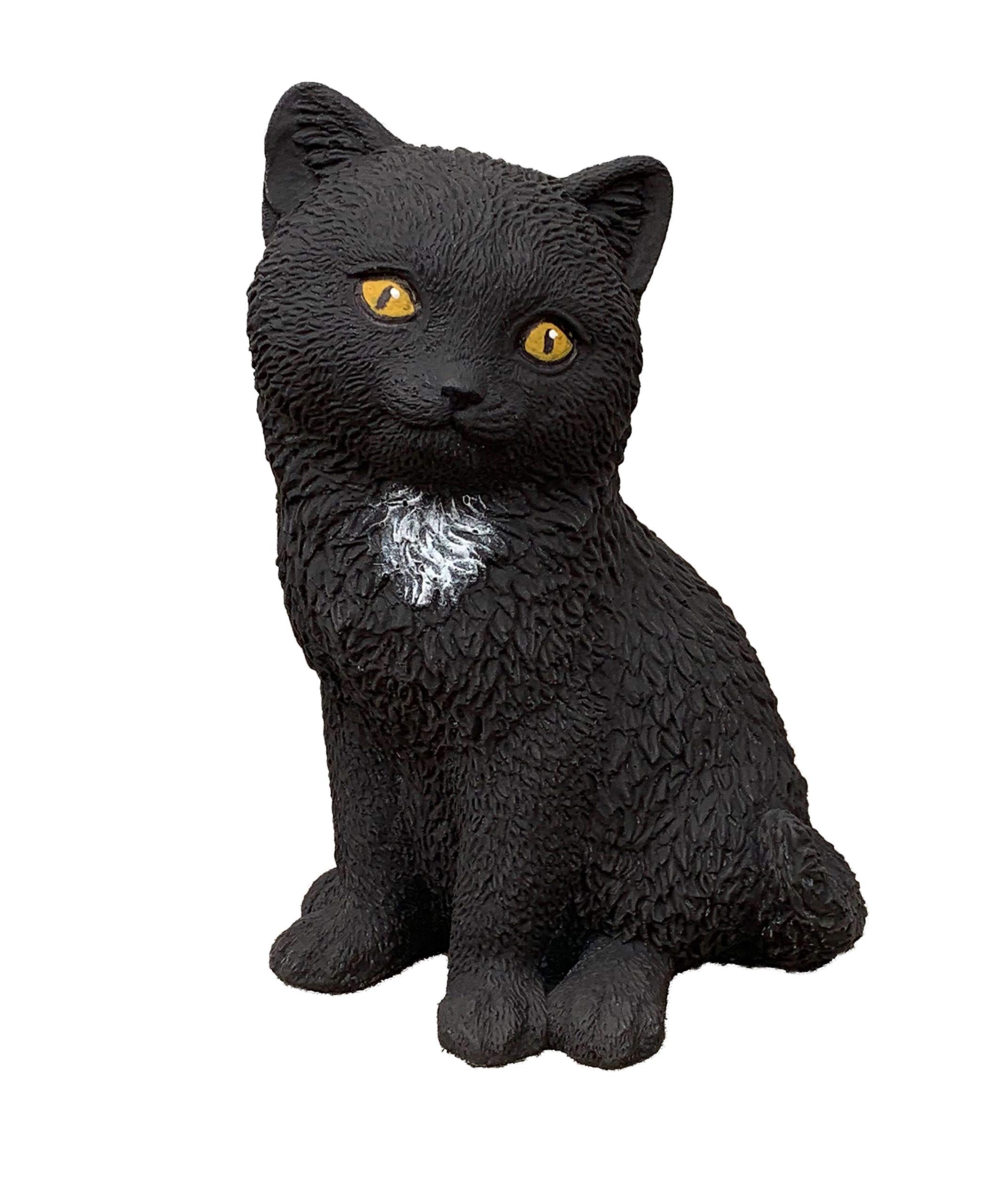 Stone And Style Black Stoneandstyle Cat Morle Stone Figurine Frost-Proof Weatherproof Cast Stone