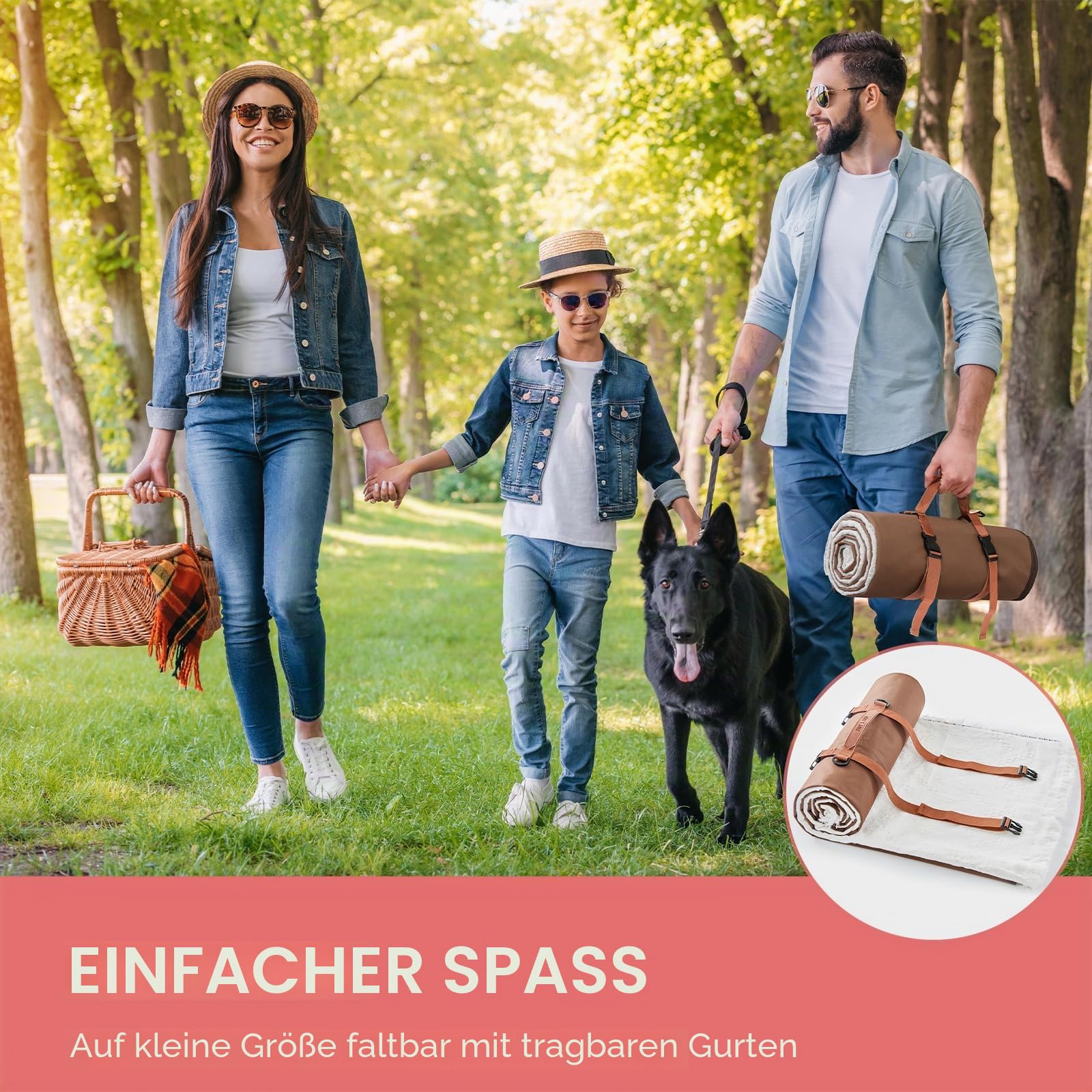 Tiny Land Picknickdecke, 2-in-1 Outdoor-Überwurfdecke, wasserdicht, groß, faltbar, Strandmatte, passend für 4–6 Erwachsene, perfekt für Yoga, Stadion, Auto, Paare und Familien