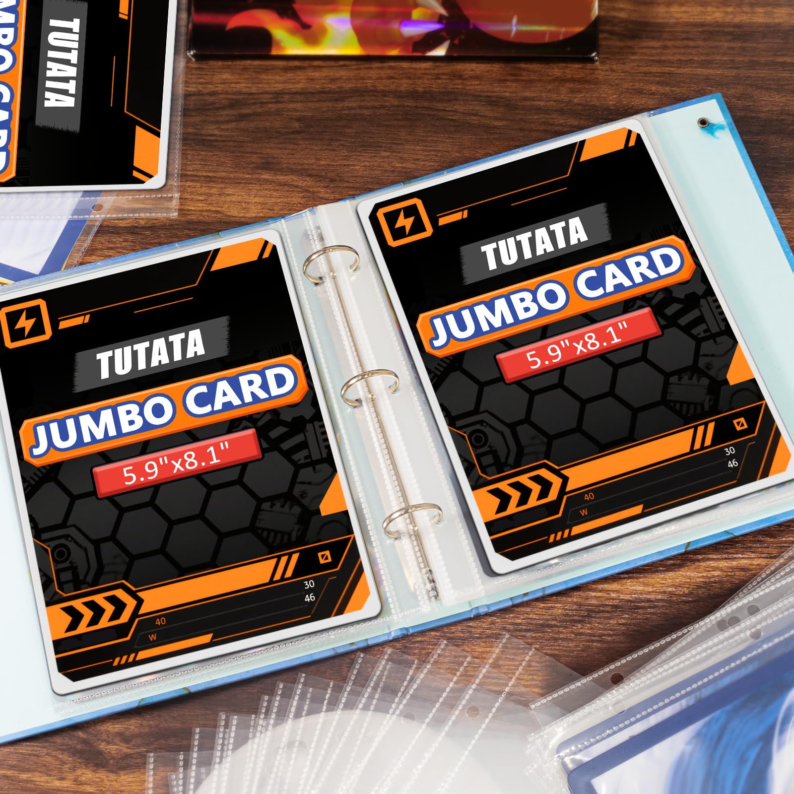 3 ring card sleeves Amazon.com: Jumbo Card Sleeves Big Card Protector Sleeves for 3 Ring Binder