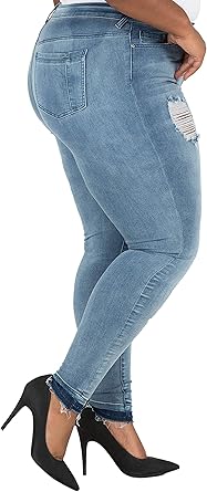 Plus frayed hem jeans Clearance