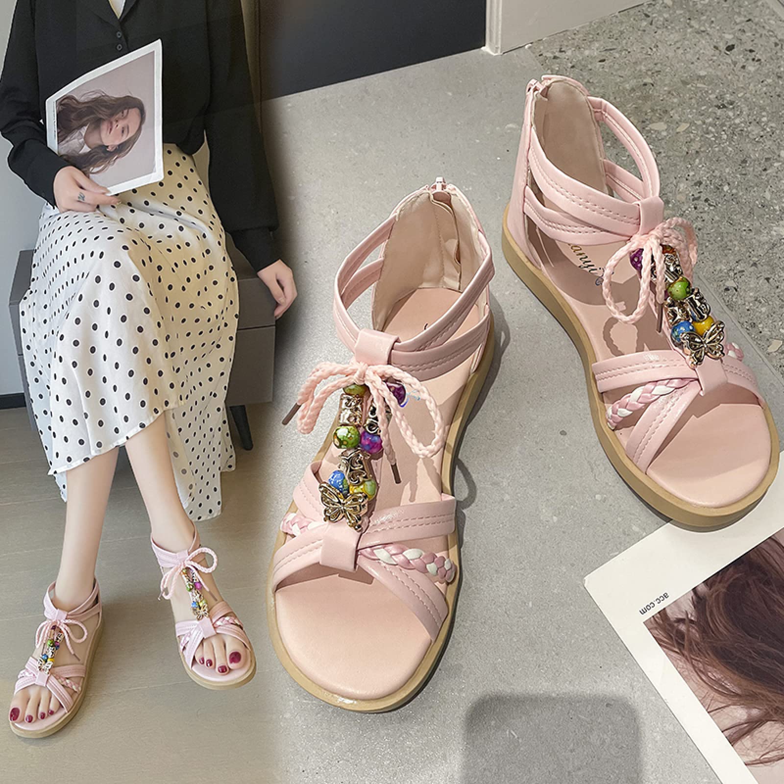Flat Casual Slides Summer Flat Platform Sandals Women Shoes Designer  Sandals Women Ladies Sandles Black Sandels,Pink,38 : Amazon.co.uk: Fashion
