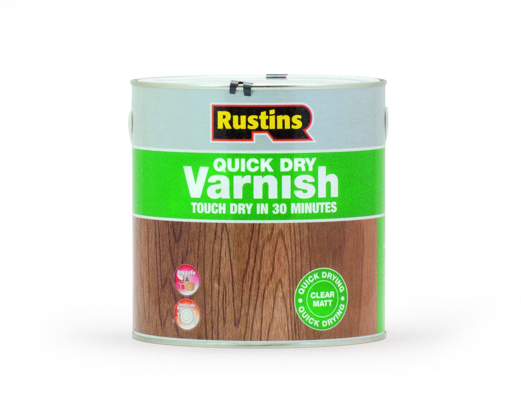RUSTINS Quick Dry Varnish, Clear Matt, 2.5 Litre -Fast-Drying Water-Based Wood Varnish; Durable Non-Yellowing Finish in Gloss, Satin or Matt for Indoor Use โ image 1