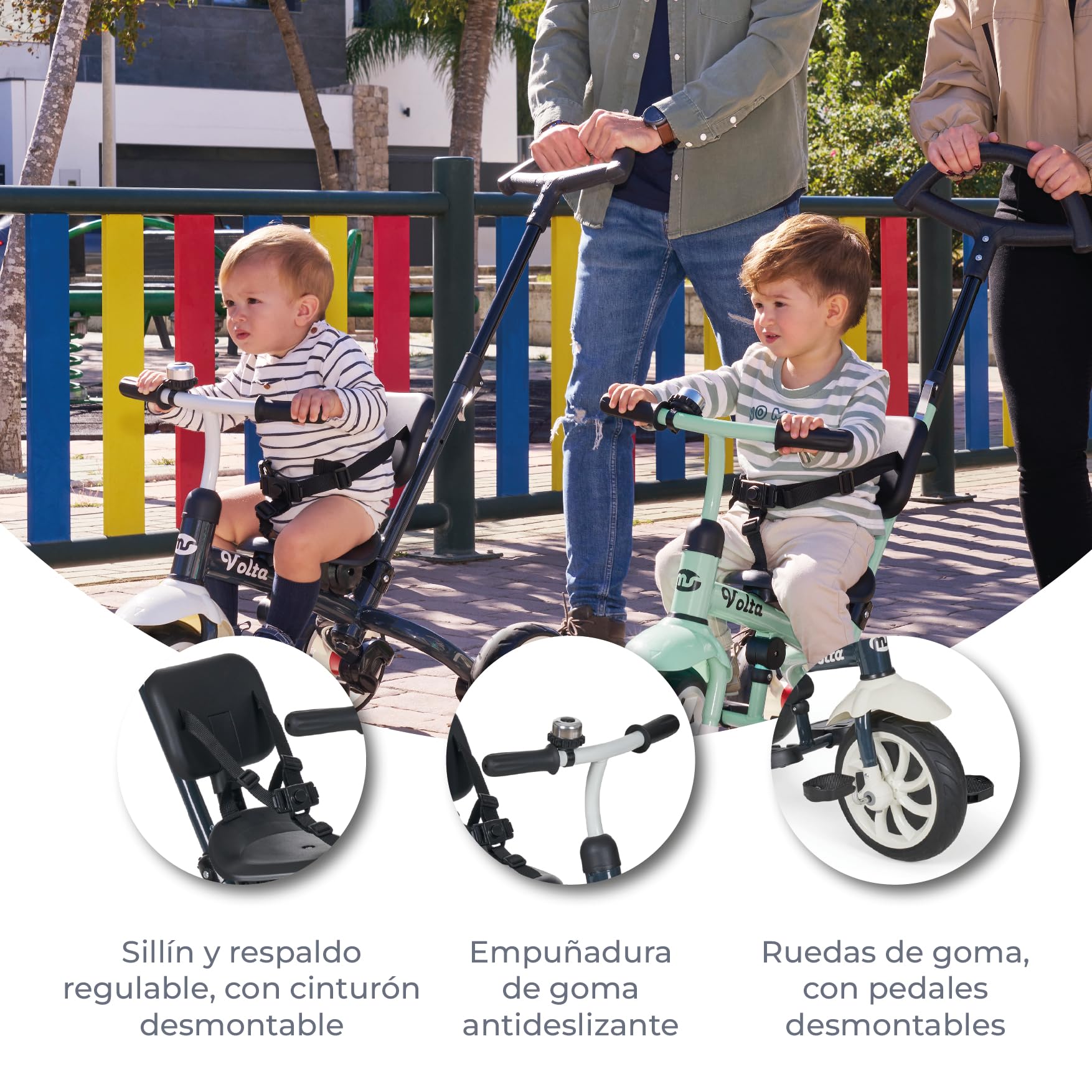 MS Tricycle Évolutif 5 En 1 Volta - Vélo Enfant De 1 à 5 Ans Transformable Avec Pédales Amovibles