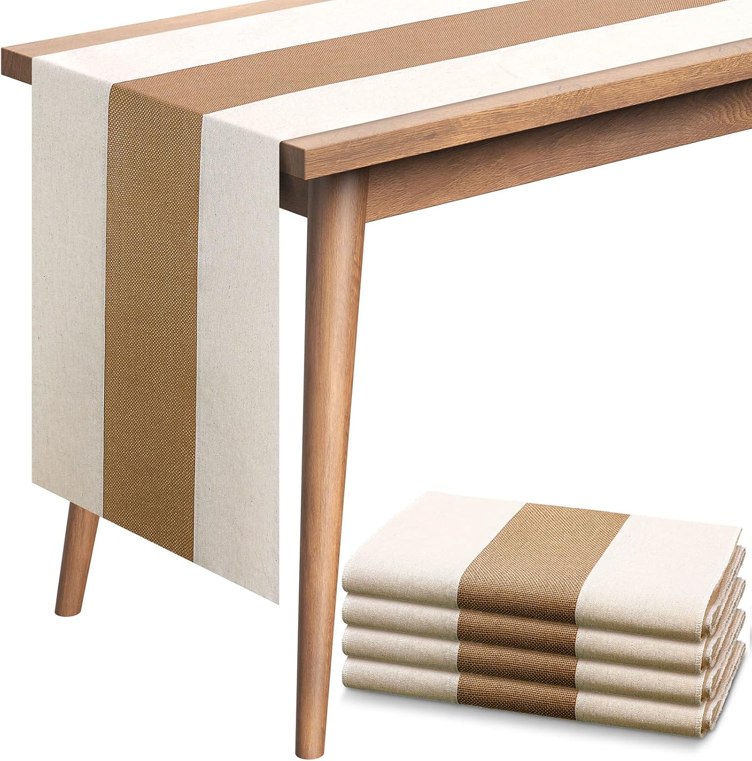 4 Pieces Rustic Burlap Table Runners 72 Inches Long Jute Woven Fabric Farmhouse