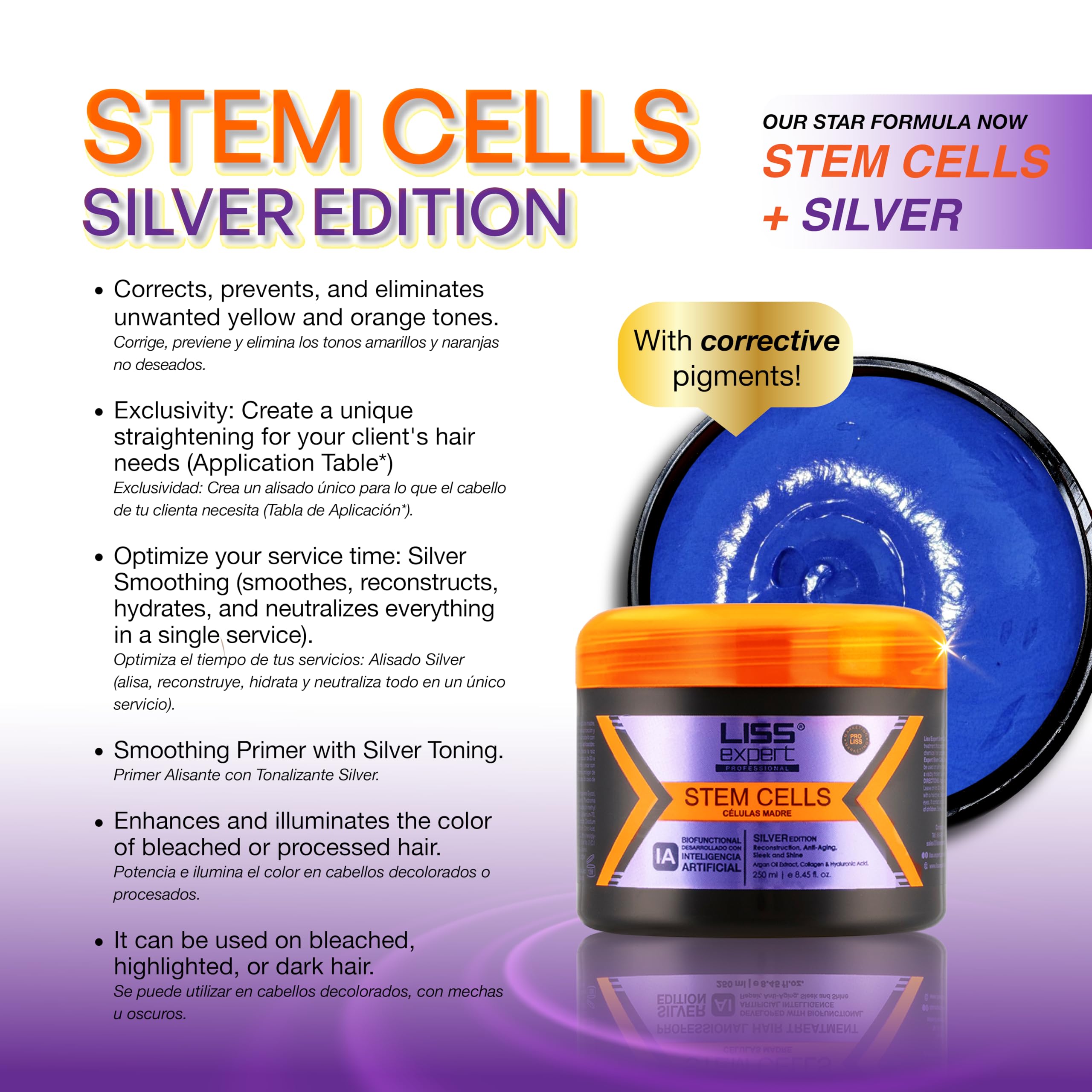 Liss Expert Alisado Células Madre Silver Anti-Amarillo do Włosów Blond