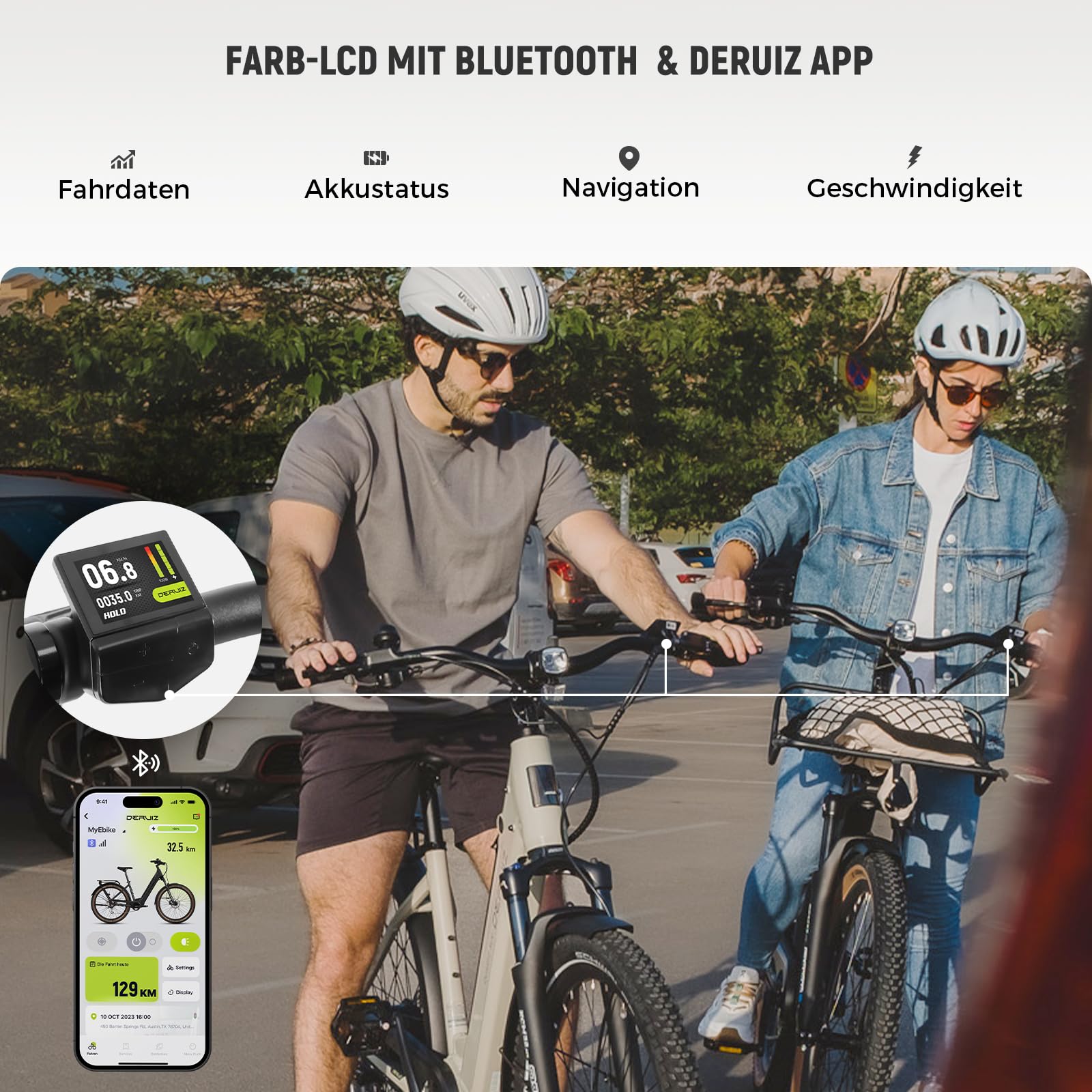 DERUIZ Quartz SUV E-Bike 27,5" Elektrofahrrad mit 48V644Wh Akku bis 161km | E-Mountainbike, Hydraulische Bremsen,Shimano 8 Gang,RH 46CM Off-Road Commuter E Bike für Erwachsene, Max 161km, StVZO
