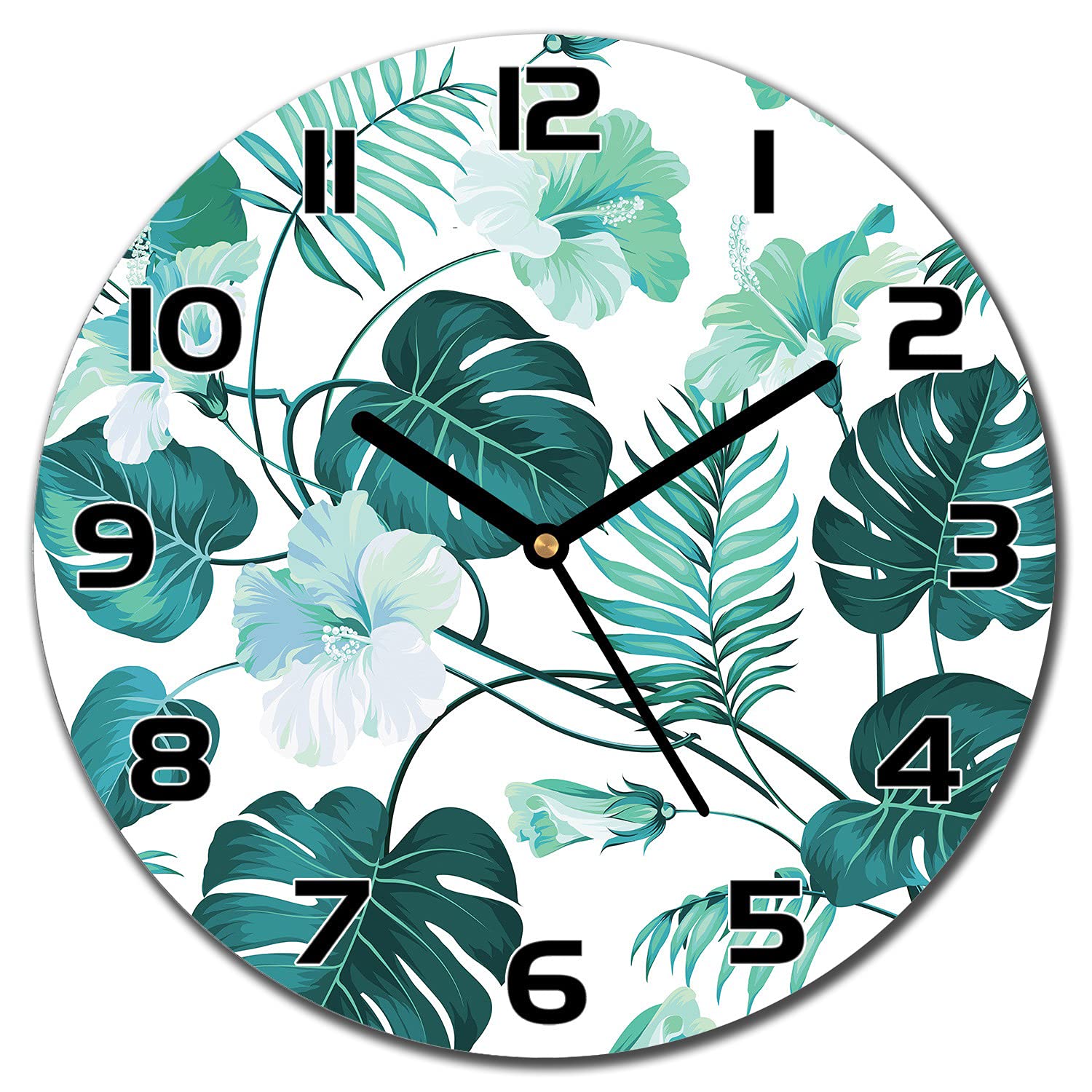 Horloge en verre de sécurité Coloray 30 cm à impression haute définition motif Hawaii