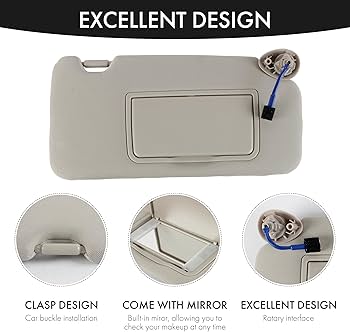 Amazon.com: PEVEST Sun Visor with Lights&Mirror LH Driver Side