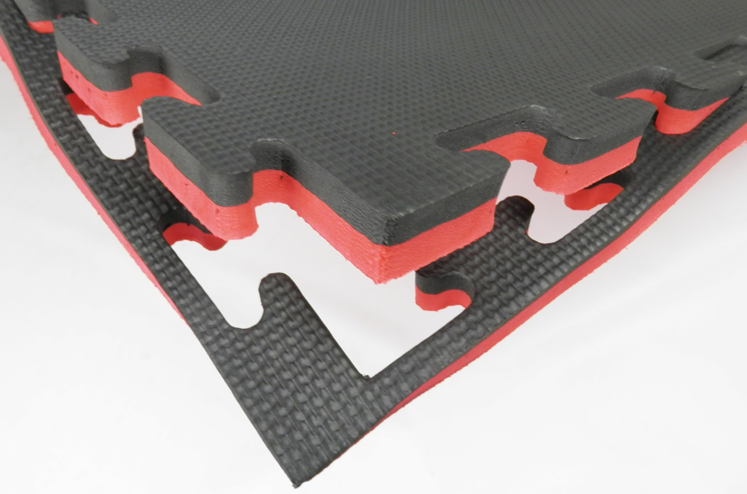 THICK EVA INTERLOCKING FLOOR MATS GYM JUDO EXERCISE MARTIAL ARTS SPORTS BOXING BLACK-RED