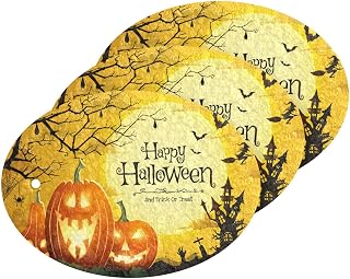 Halloween Pumpkins Bats Moon Kitchen Sponges Cleaning Dish Sponges Non-Scratch Scrubber Sponge for Kitchen Bathroom Cars, pack of 3