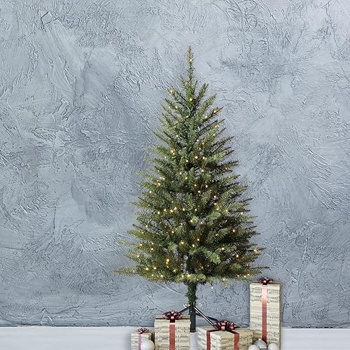 Miniatura 8 de Haute Decor - Abeto Dumont de 4 pies con luces LED blancas cálidas de 0.197in con soporte