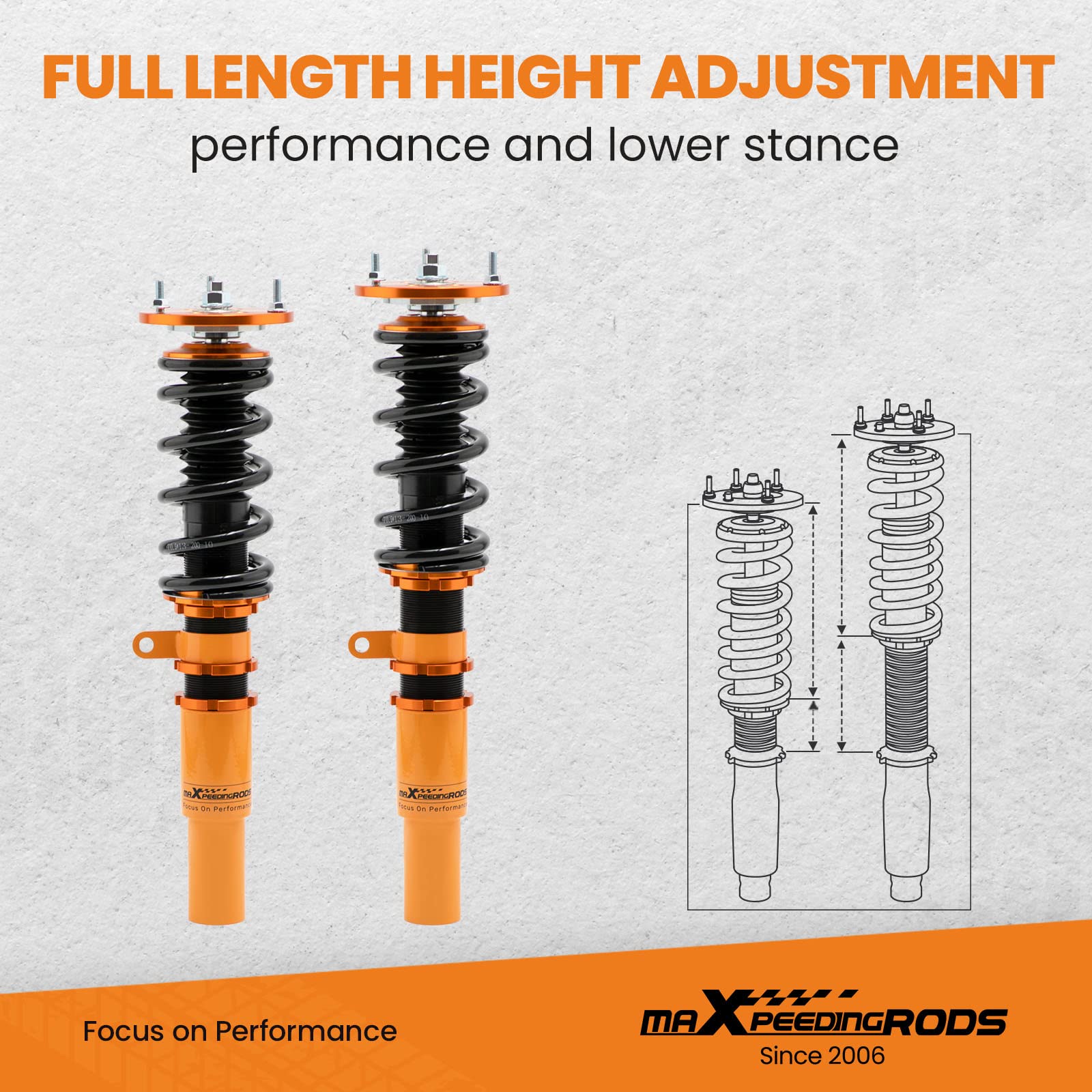 maXpeedingrods Ammortizzatori Sospensioni Coilovers Kit per 3 Series E90 E91 E92 2006 2007 2008 2009 2010 2011