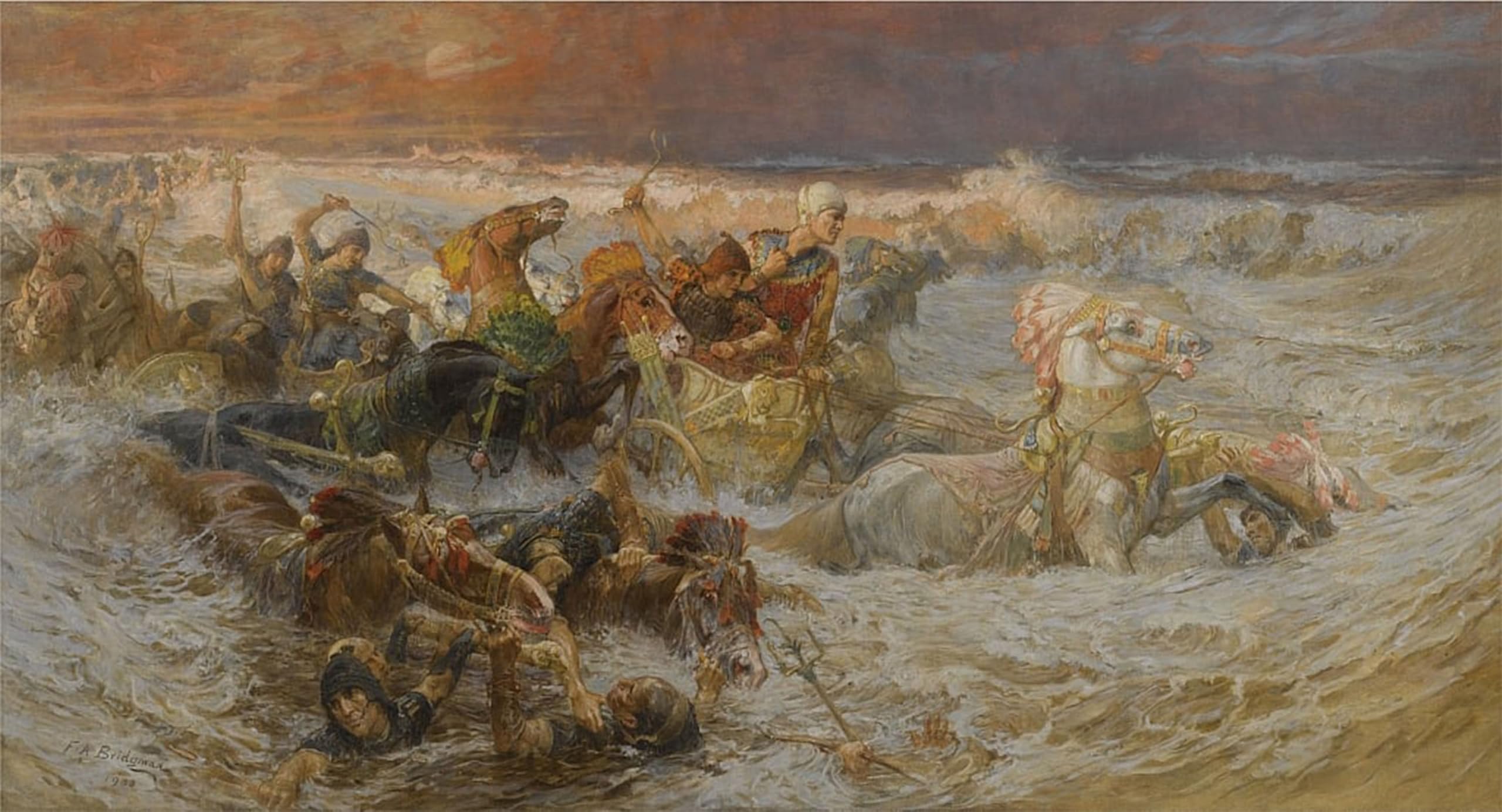 POSTERIIk Famous Print Pop Art Wall Art Graffiti Pharaohs Engulfed by Frederick Arthur Bridgman Art Prints for Home Decor 60x90cm