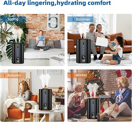 Miniatura 9 de Humidificadores de 5.2L para dormitorio y plantas, humidificadores ultrasónicos de niebla fría para el hogar, humidificadores de escritorio de