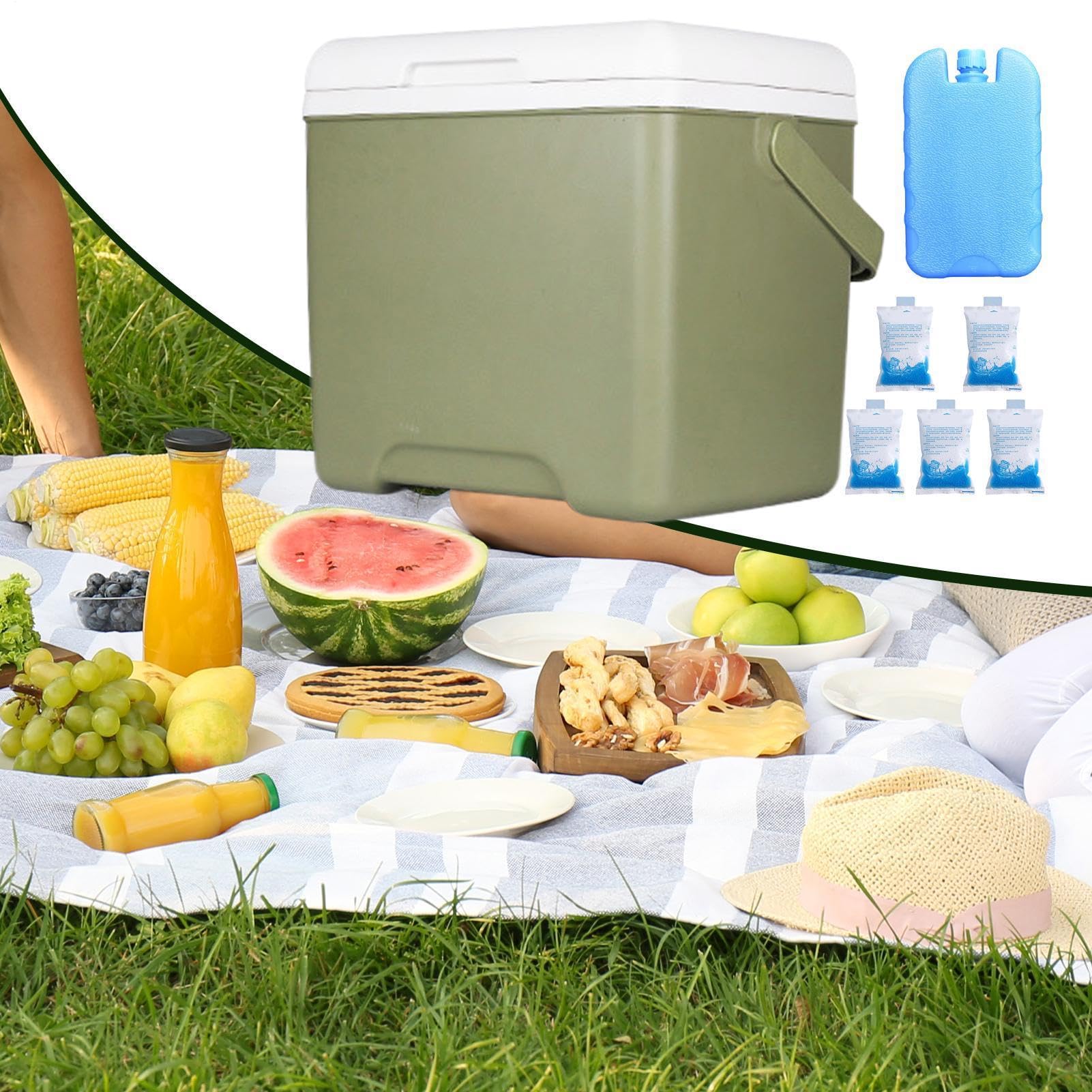 - 13,8 L Contenitore Per Alimenti Termicamente Isolato A Tenuta Stagna Con Manico,Cooler Rigido Refrigerante,Per Outdoor Picnic Pesca Escursionismo Spiaggia Viaggi Tailgating Road Trip