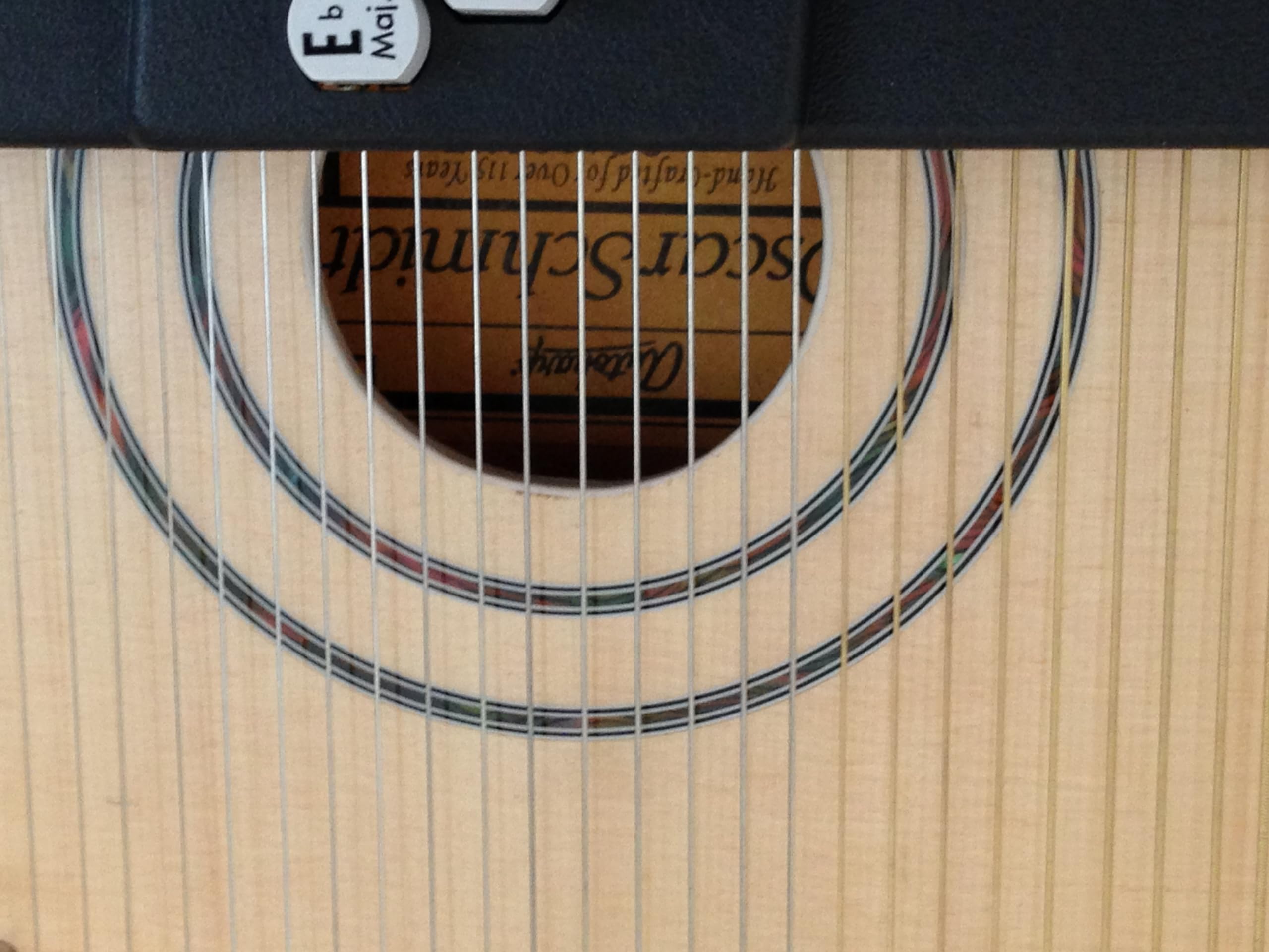 Oscar Schmidt OS120CNE "Birds Eye Maple" Acoustic Electric Autoharp with Gig Bag, Tuner, Polish, Cloth, Tools, FT600 Fine Tuning System, Solid Spruce Top Rock Maple Pin Block - Image 4