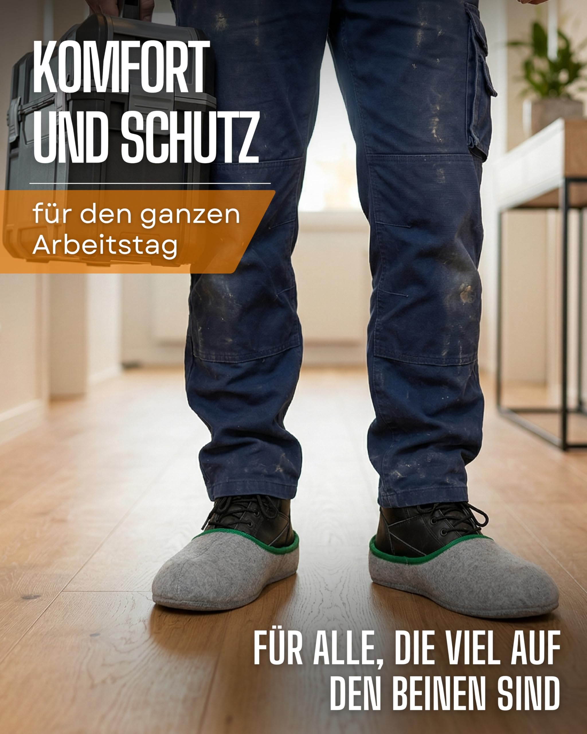 Pantoffelmann Überziehbare Filzpantoffeln, Onesize bis Gr. 46, Unisex