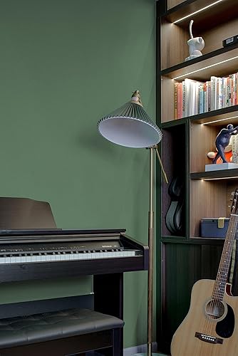 Vista 95 de HeloHo Papel tapiz de color azul claro sólido de 118 x 15.7 pulgadas, papel de pared con textura mate, autoadhesivo, extraíble, impermeable