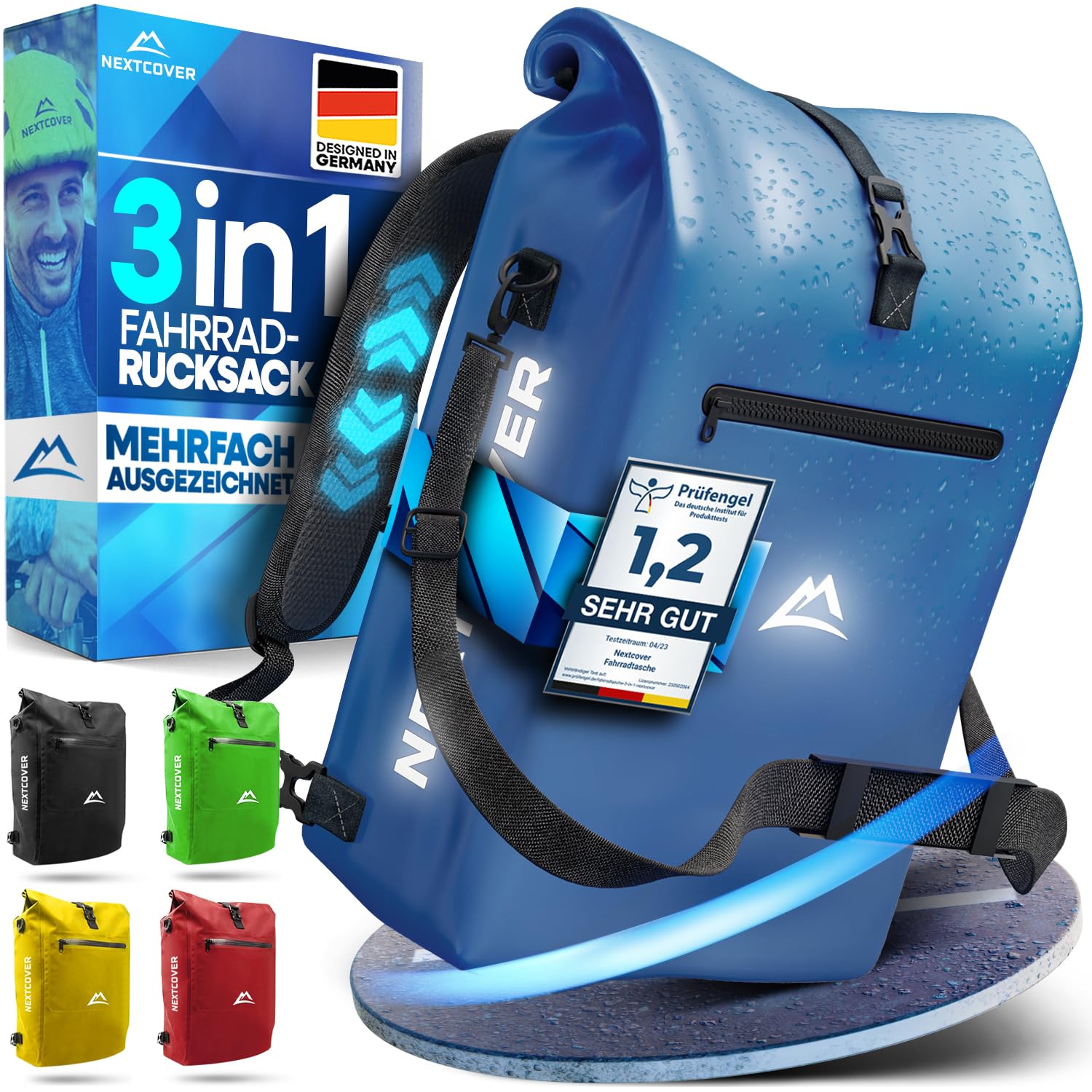 Nextcover 3in1 Fahrradtasche 25L Wasserdicht Gepcktrger