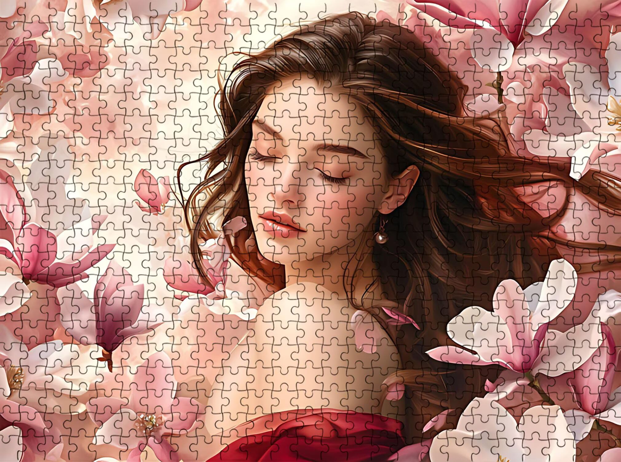 donna fiore Puzzle 1500 Pezzi per Adulti, Puzzle in Legno - Collezione Classica con Poster Incluso - Sfida di Concentrazione e Passatempo Antistress, Gioco Educativo per Famiglia, 87 x 57 cm f0-818