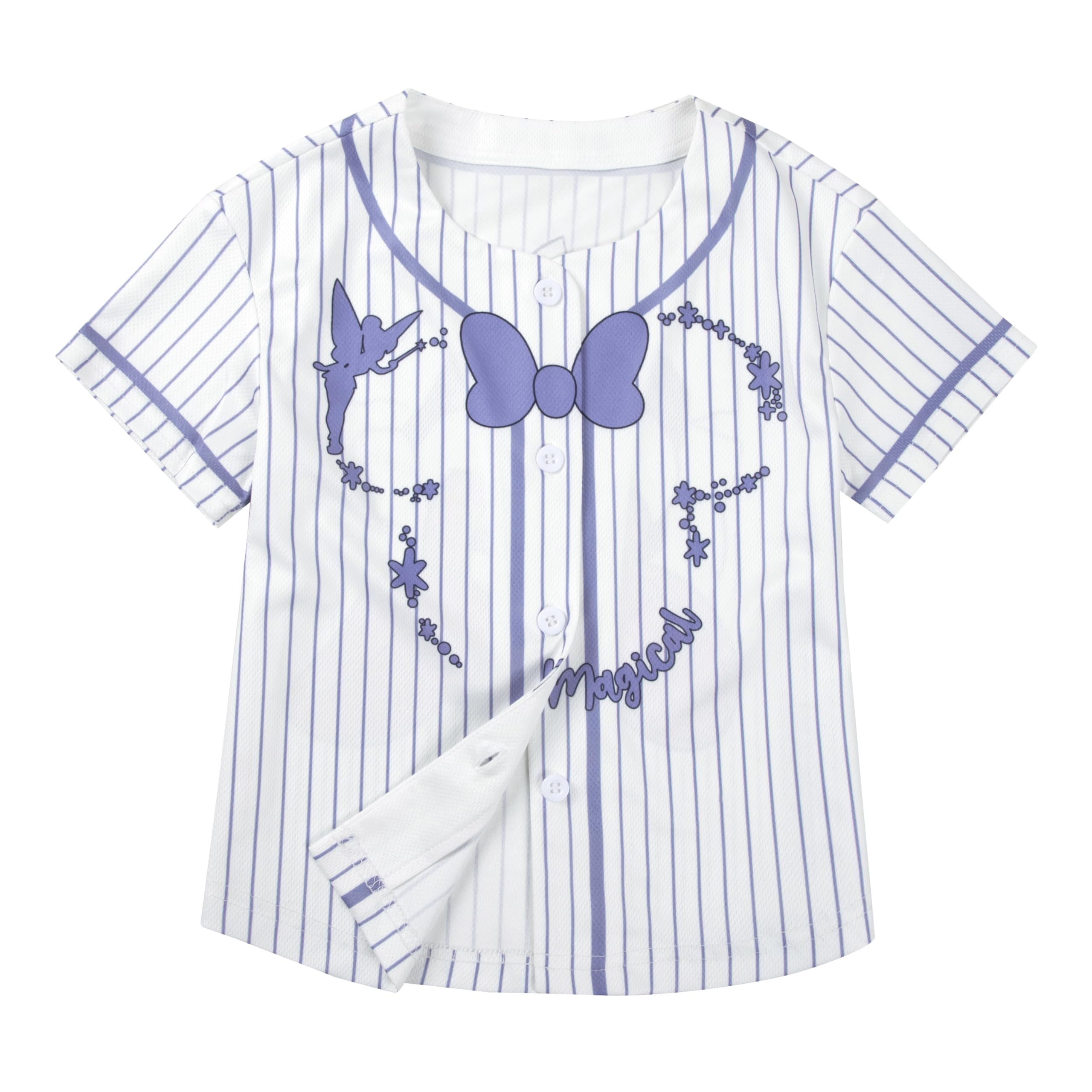 Hawaiian Baseball Jersey for Toddler Girls Summer Vacation Theme Park Outfit Short Sleeve Button Down Shirt