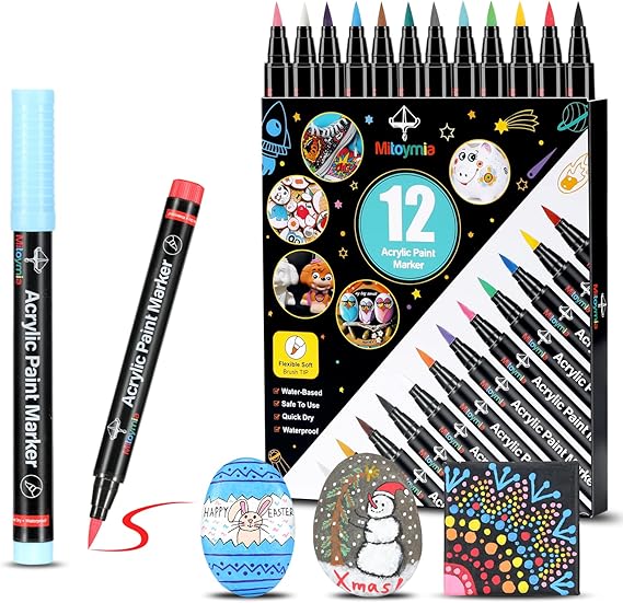 Mitoymia Paint Pens Markers Porcelain Painting Kit for Rocks Painting