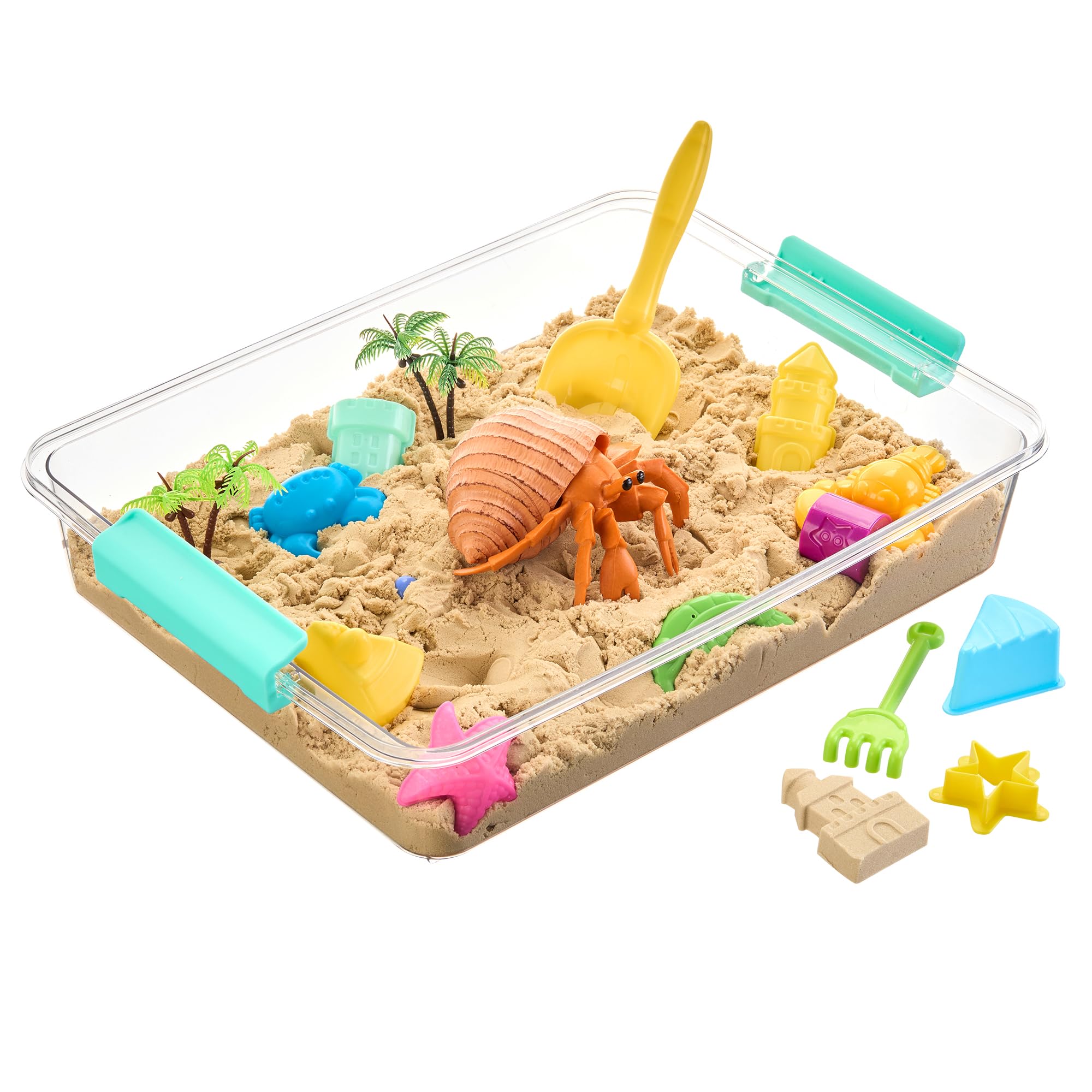 Vtopmart - Lot de 4 bacs de rangement en plastique de 5,7 L avec couvercles, bacs sensoriels transparents, organisateurs et rangement pour arts et artisanat, conteneurs empilables pour la maison, le
