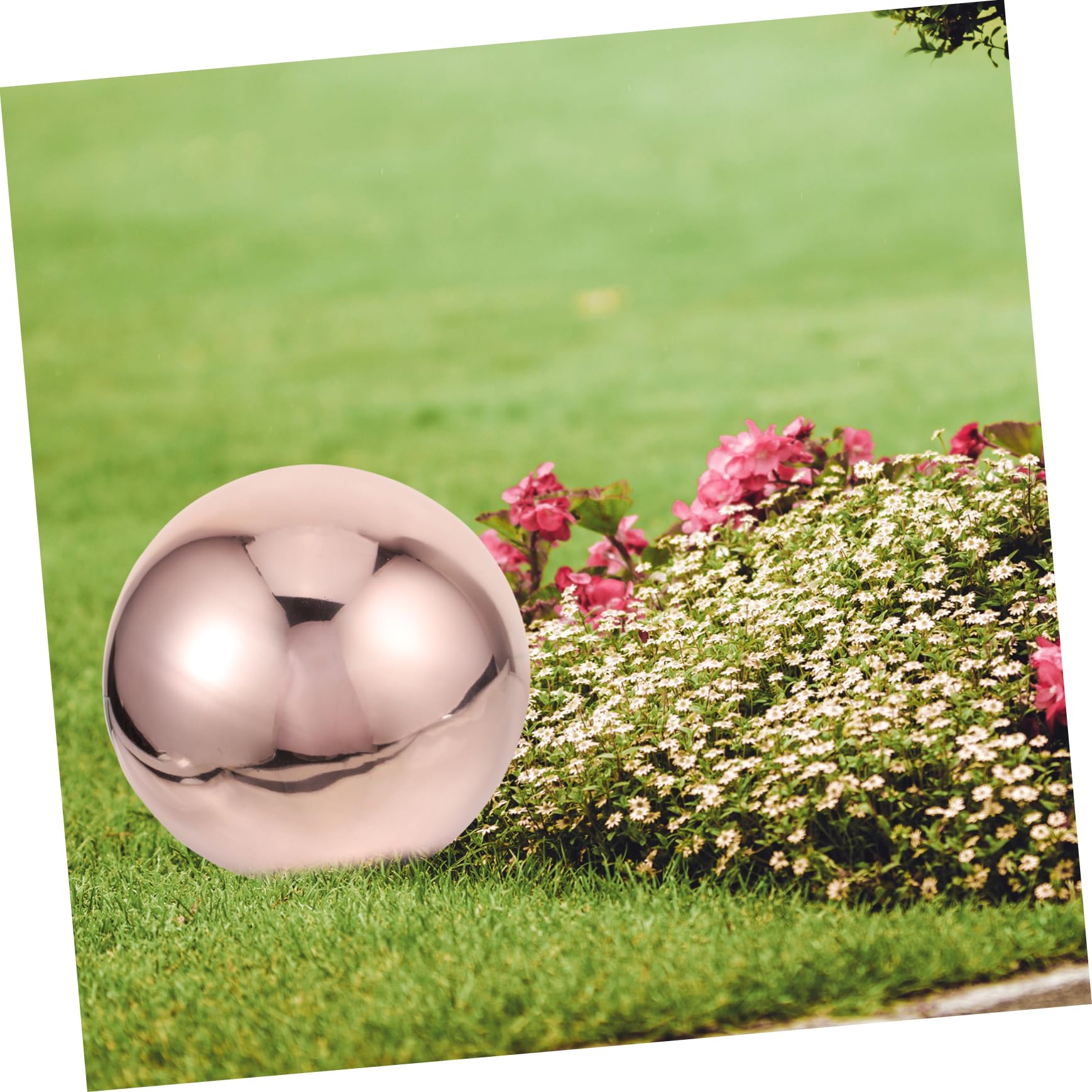 TOYANDONA Reflektierende Edelstahl Gartenkugel für Außenbereich 304 Rosenvergoldeter Hohlkugel Dekoball mit Spiegelnder Oberfläche Wetterfest und Stilvoll für Garten