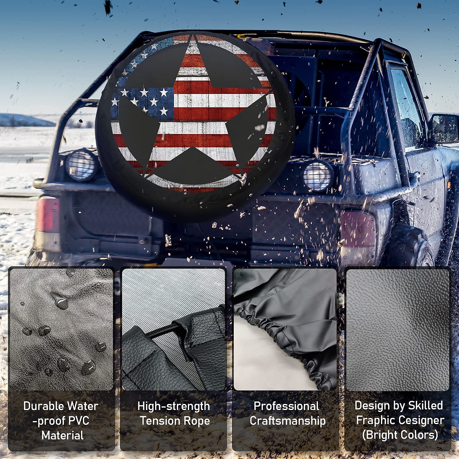 Personalizzato Copriruota di scorta personalizzate il tuo con Foto Testo copri ruota Protezioni Impermeabili e Antipolvere per Autotreno Camper Suv Universale, Accessori Auto 14"15"16"17"