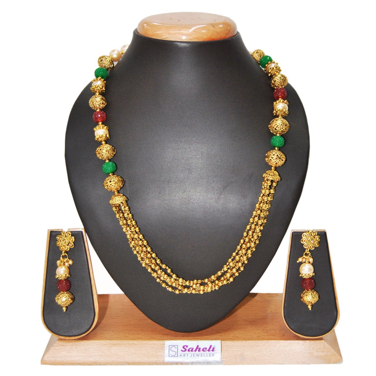 Buy Saheli Art Jewellery Gold Plated Copper Jewellery Set at Amazon.in