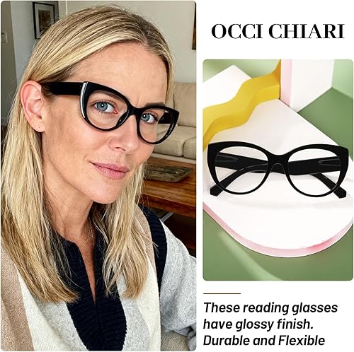 Miniatura 2 de OCCI CHIARI Lentes de lectura transparentes con estilo 3.5 para mujer (1.0 1.25 1.5 1.75 2.0 2.25 2.5 2.75 3.0 3.5 4.0 5.0 6.0)