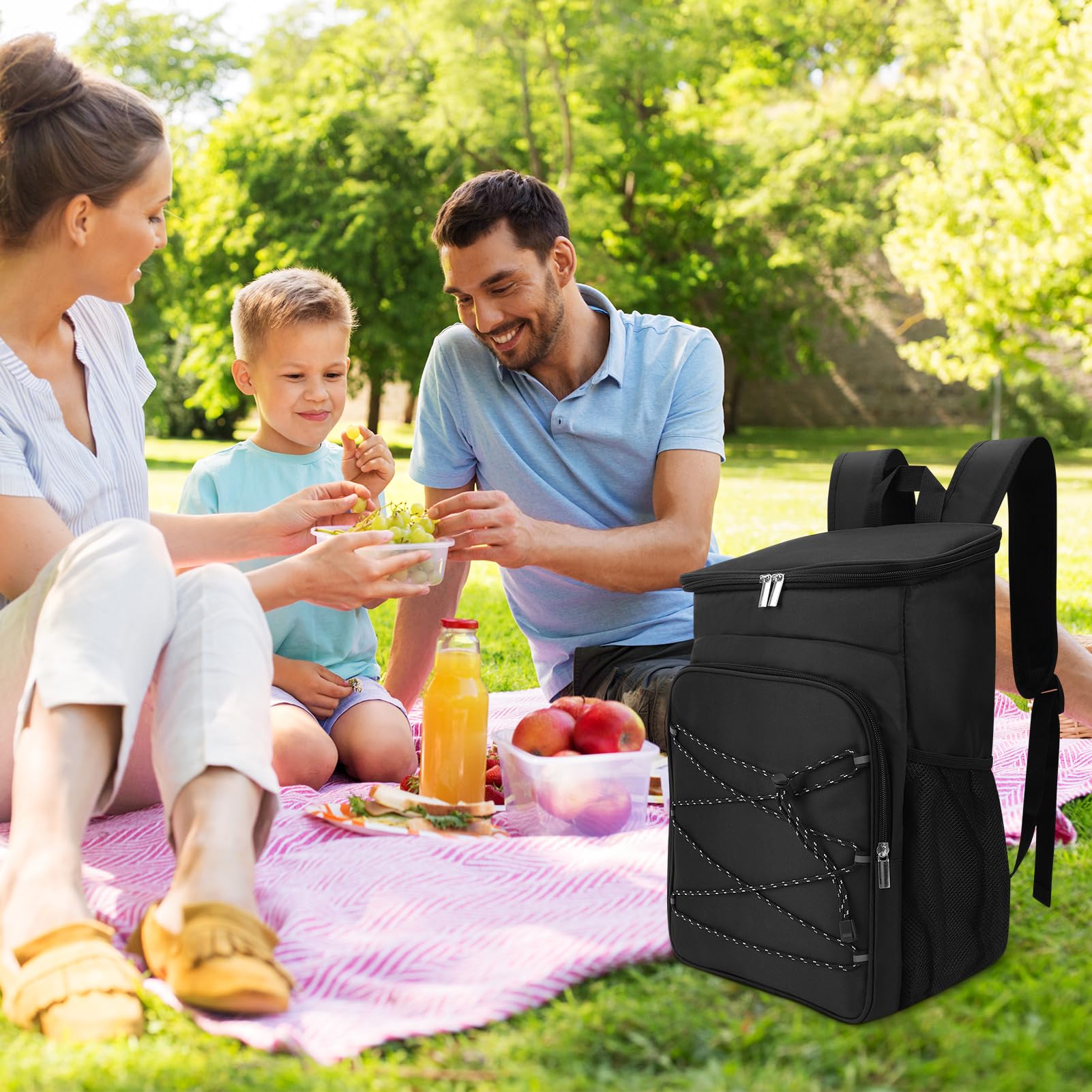 Ejoyous, zaino termico da picnic, grande capacità, resistente all'acqua, borsa da pranzo a prova di perdite per viaggio, escursionismo, spiaggia, scuola, campeggio, barbecue