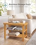 SONGMICS Shoe Rack Bench, 3-Tier Bamboo Shoe Storage Organizer, Entryway Bench, Holds Up to 130 kg, 28.7 x 70.1 x 45.3 cm, for Entryway Bathroom Bedroom, Natural ULBS04N