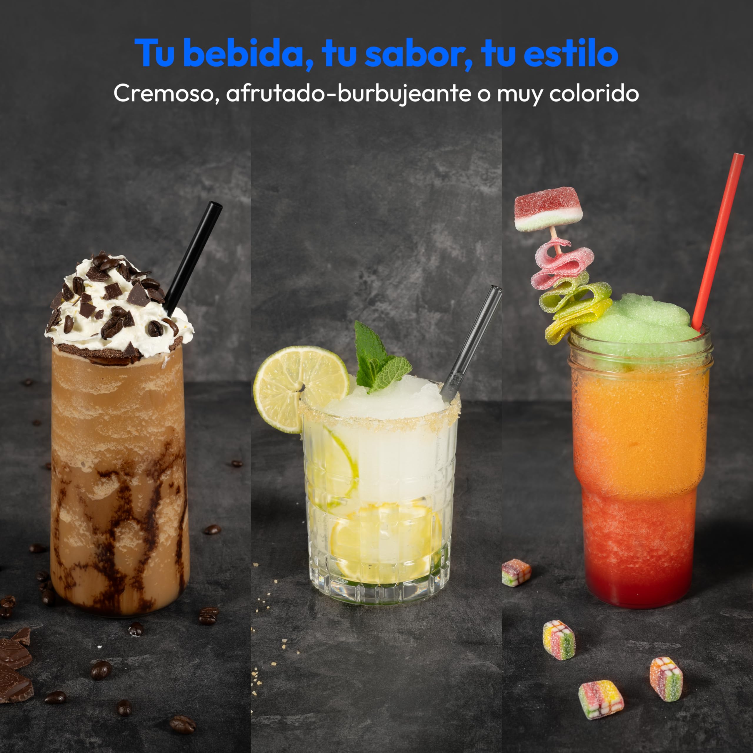 MEDION Máquina de granizados (capacidad de 2,6 L, depósito de 1,9 L, slush maker para bebidas, 5 modos, 30–60 min de preparación, con compresor), MD12090, plata