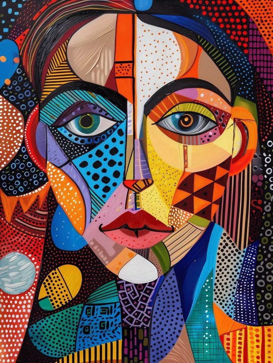 Peinture numéro adulte abstrait 100x130cm avec pinceaux et acrylique - 8