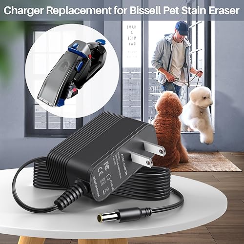 Miniatura 4 de Cargador de 10 V para Bissell Pet Stain Eraser Power para Bissell Pet Hair Eraser Aspiradora de mano Fuente de alimentación compatible con Bissell