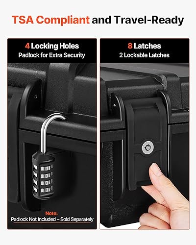 Miniatura 125 de VEVOR Rifle Case, Rifle Hard Case with 4 Layers Fully-protective Foams, Lockable Hard Gun Case with Wheels, IP67 Waterproof & Crushproof, for Rifles