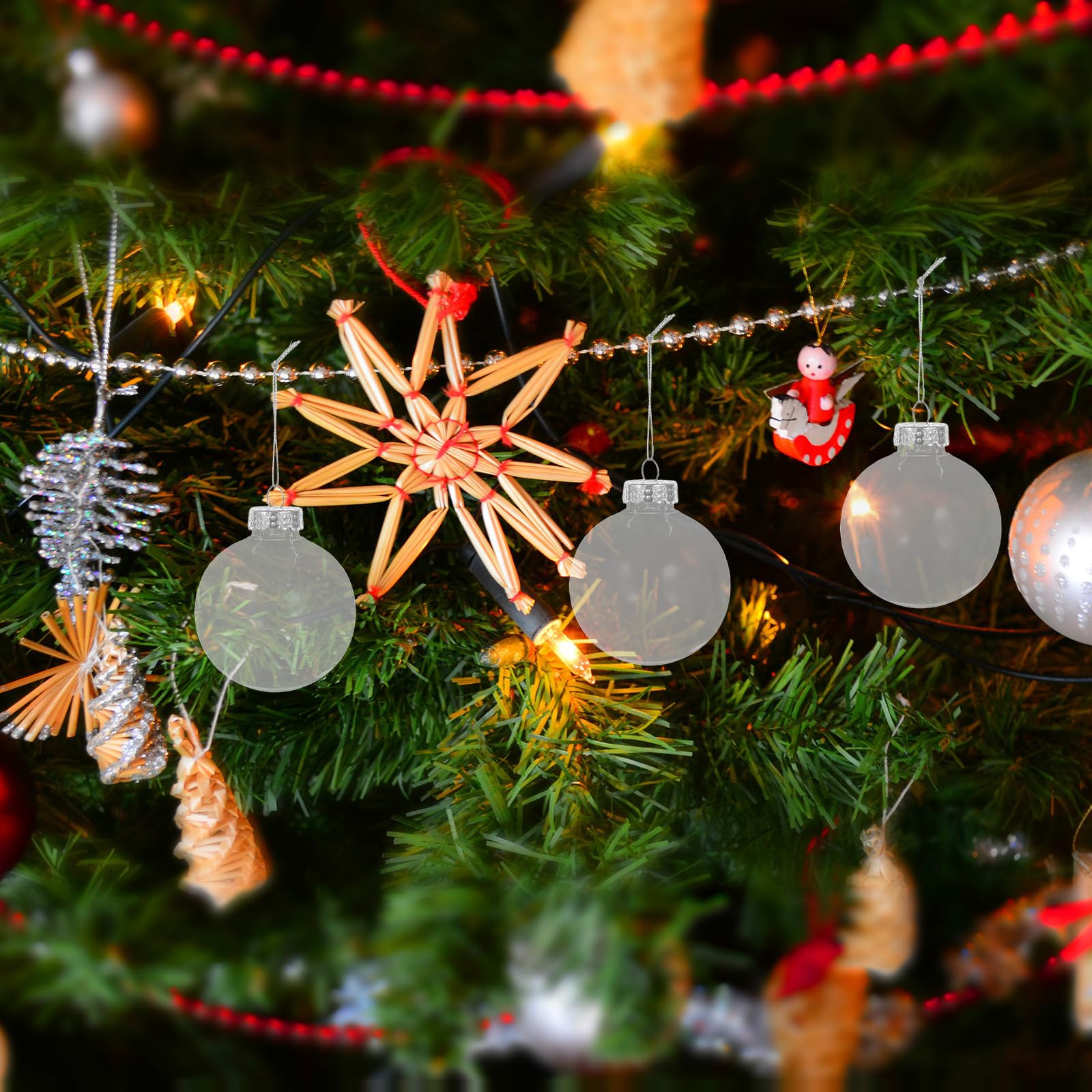 BESPORTBLE 10 Unidades Bolas Colgantes de Navidad de Plástico Transparentes para Árbol, Decoración Creativa y Sencilla Adecuado para Festivales y Ambiente Festivo