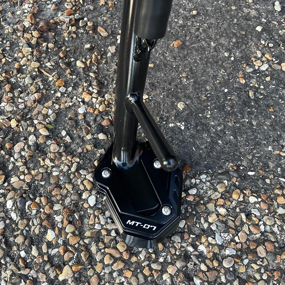Per YAMAHA MT07 MT-07 MT 07 2015-2024 2025 2026 Supporto per moto accessori piedistallo laterale base Piatto di supporto ingrandito (Nero)
