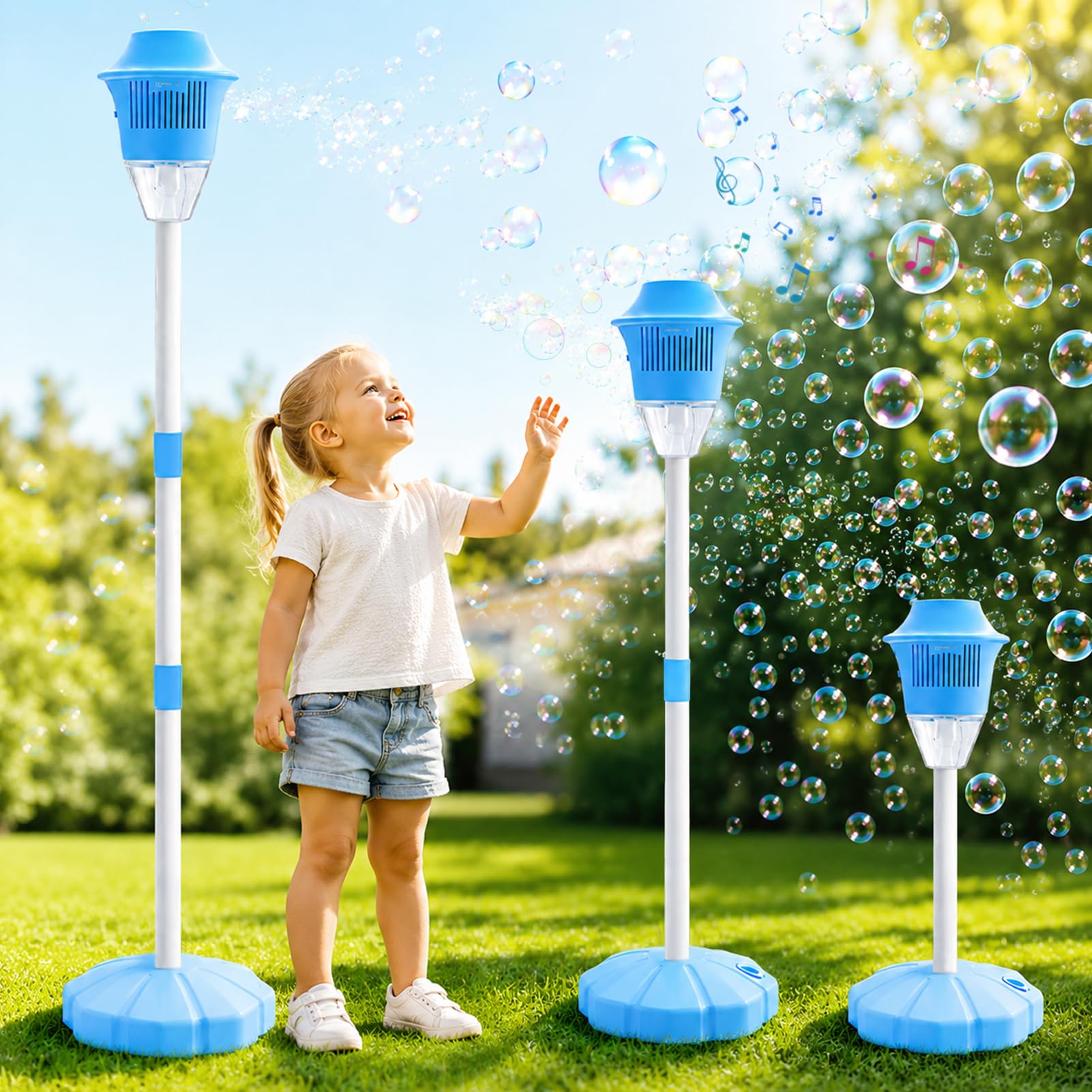 Standing Bubble Machine Lamp - Bubble Making Machine with Light and Music