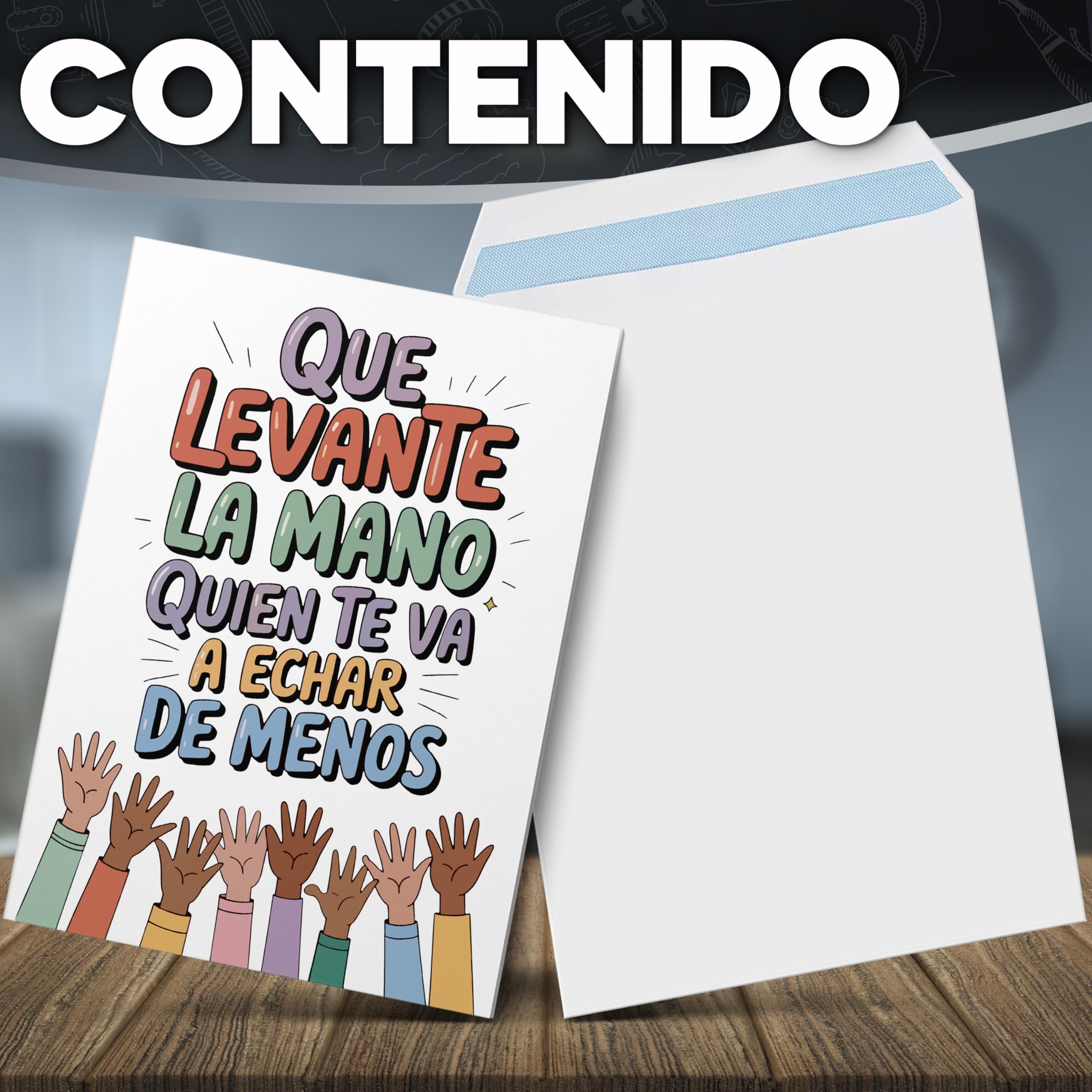 Tarjeta despedida compañero trabajo grande A4 con sobre. Detalles compañeros de trabajo tarjeta regalo despedida (Despedida 4)