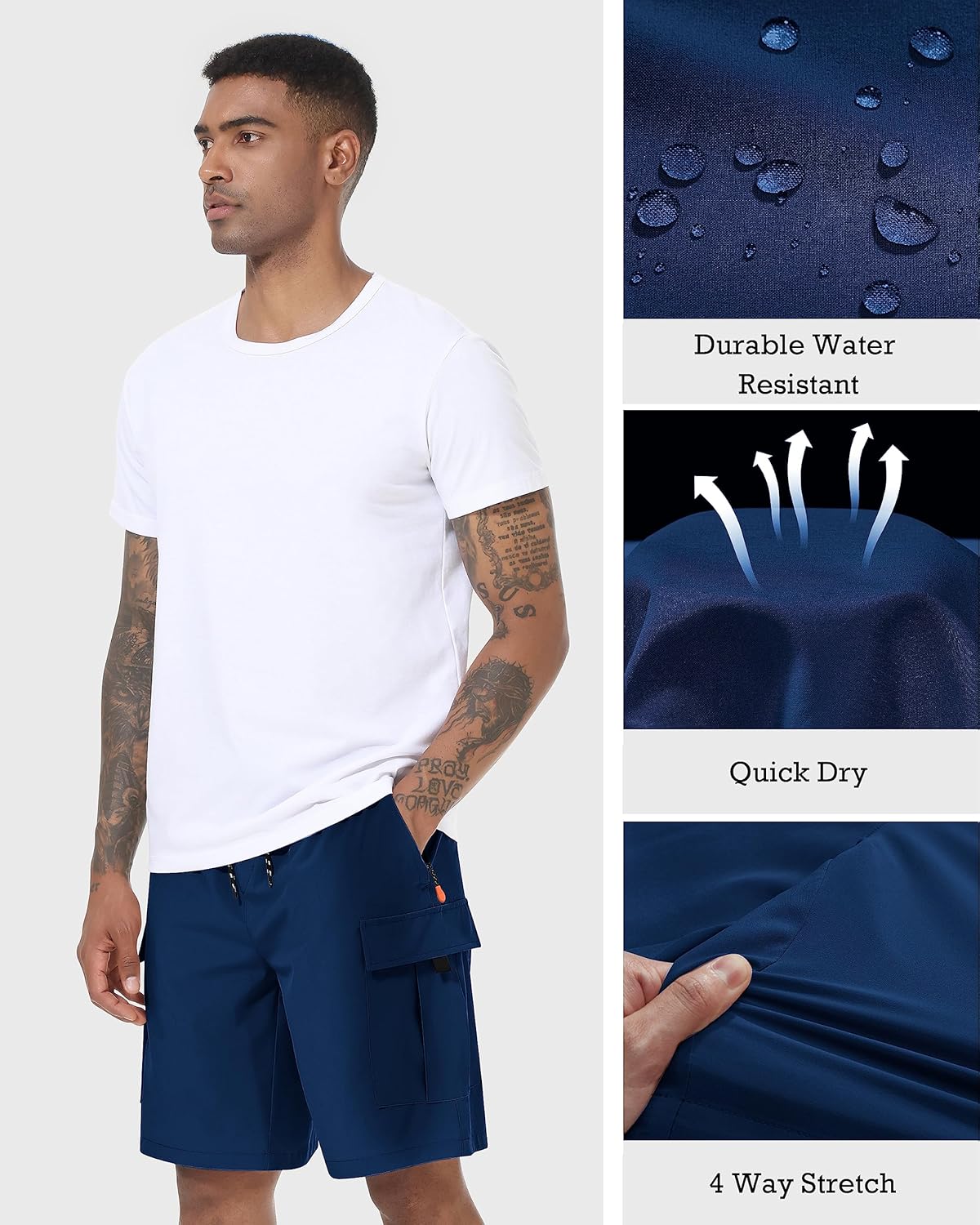 Men's Cargo Shorts Quick Dry Lightweight Stretch Hiking Shorts for Men with 5 Pockets No Lining - Image 4