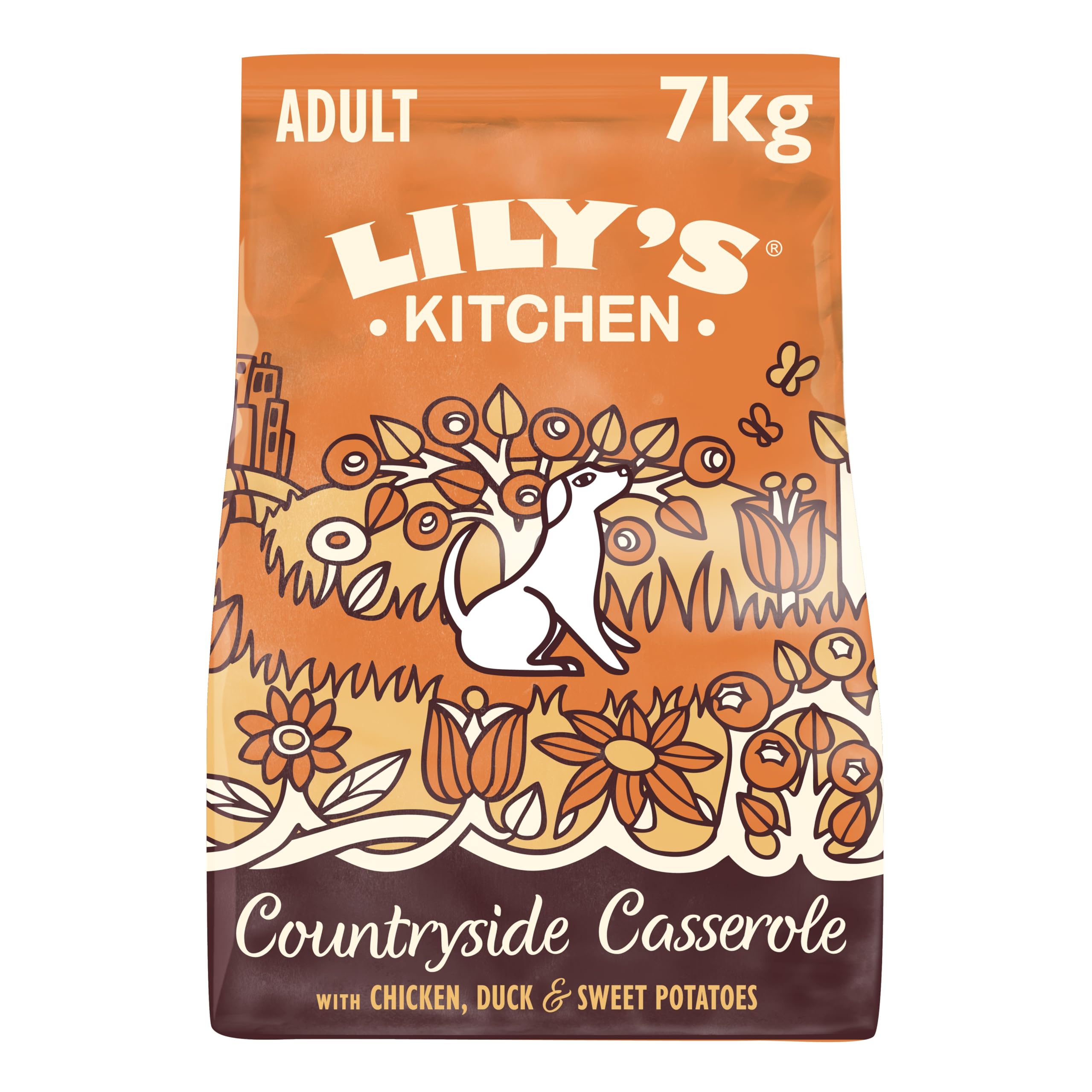 Lily's Kitchen Con ingredienti naturali Cibo secco per cani adulti Ricetta senza cereali con pollo e anatra Sacco da 7kg