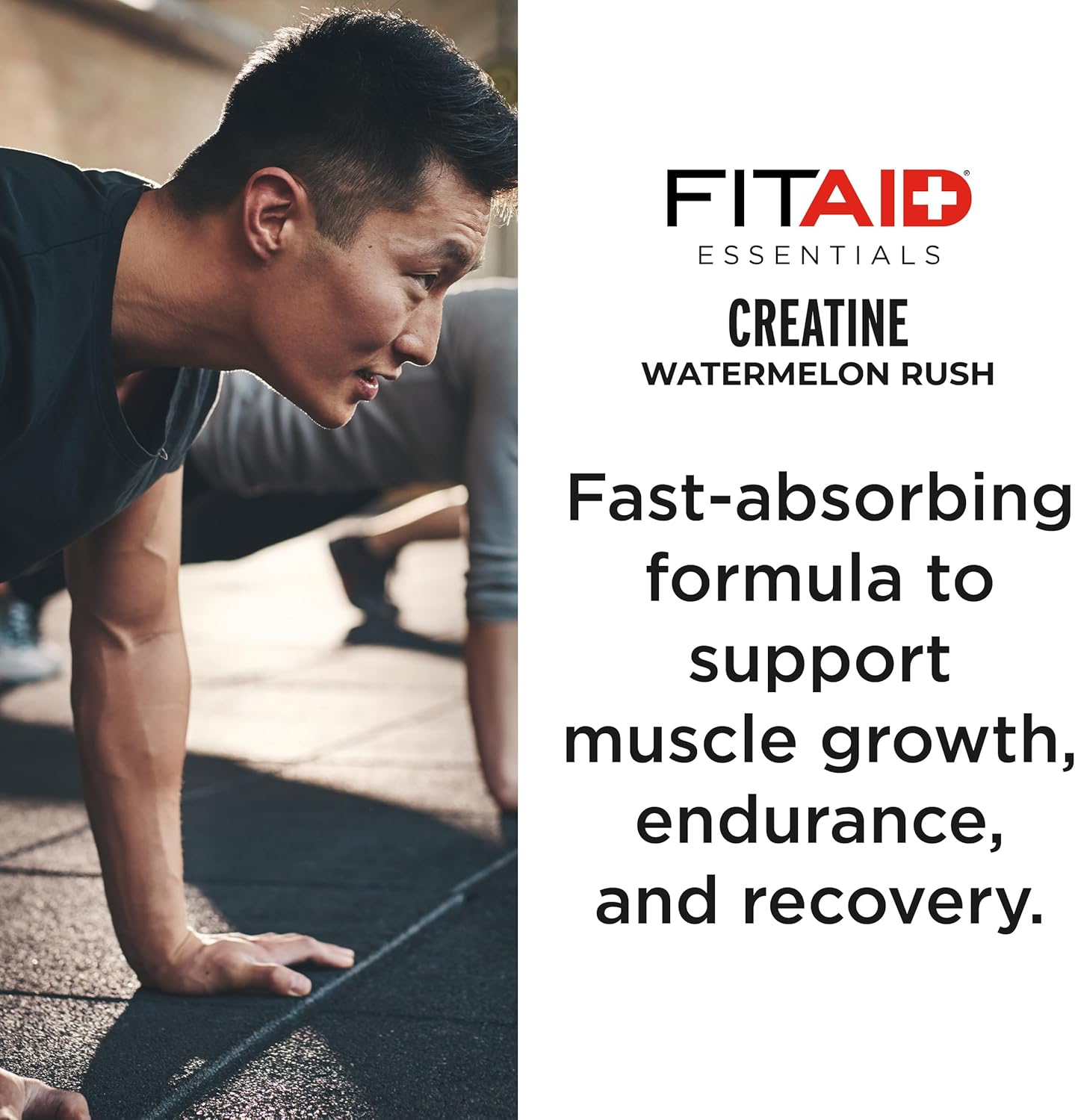 FITAID Creatine Monohydrate Powder, CreaPure, Watermelon Rush, ATP Production for Weightlifting, Cycling, Zero Sugar, Smooth-Mixing, Easy on Stomach, Resealable, 60 Servings - Image 3