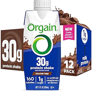 Orgain 30g High Protein Shake, Dairy Isolate Milk Protein, Chocolate Fudge, 5g BCAAs, 1g Sugar Per Serving, Meal Replacement, Ready to Drink, Keto Friendly, Gluten-Free 11 Fl Oz (Pack of 12)