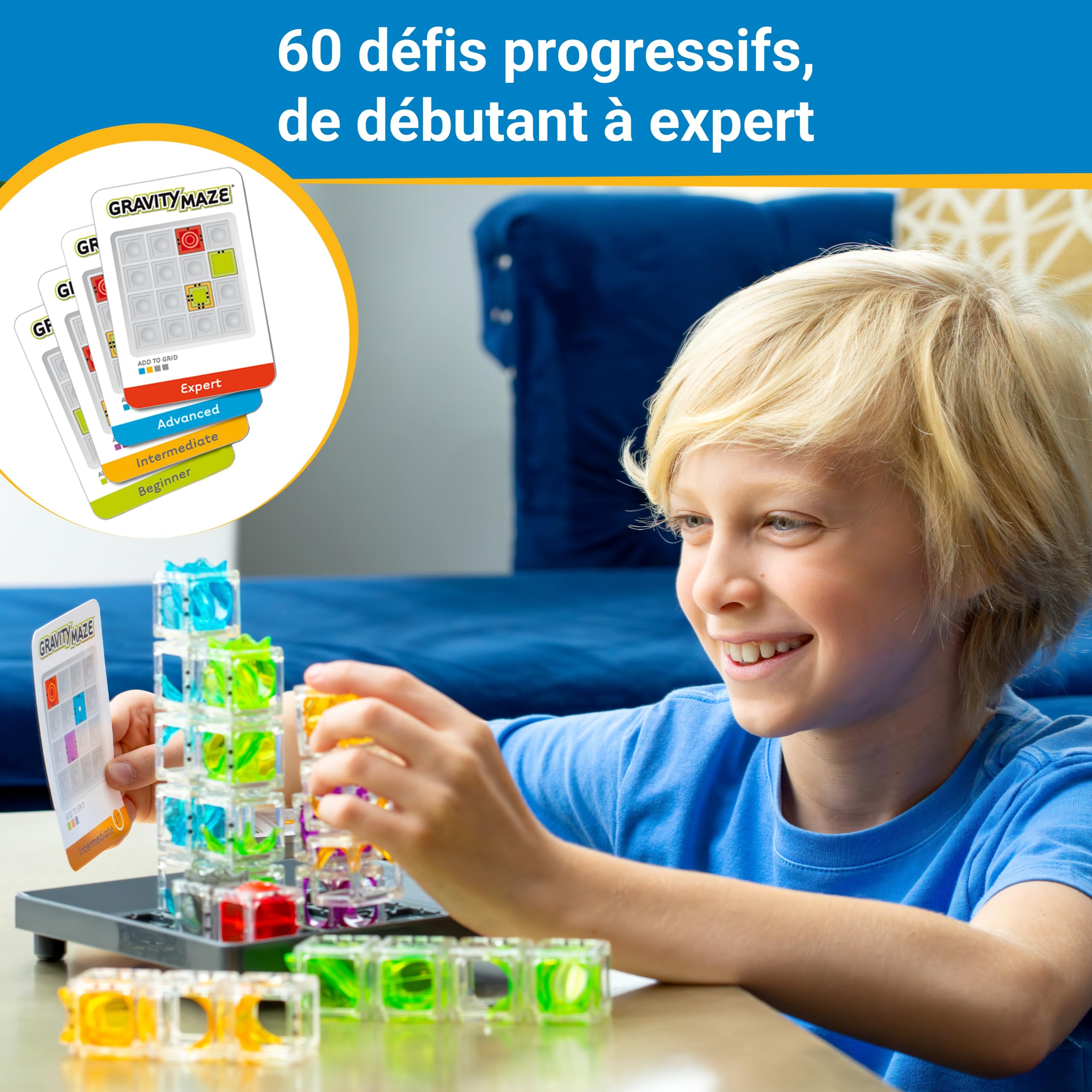 ThinkFun - Gravity Maze - Jeu de Logique et Casse-Tête Adulte et Enfant dès 8 Ans - Circuit à Billes et Jeu de Construction 3D - 60 Défis Évolutifs - 1 Joueur et Plus - Multilingue (Français) - 76433