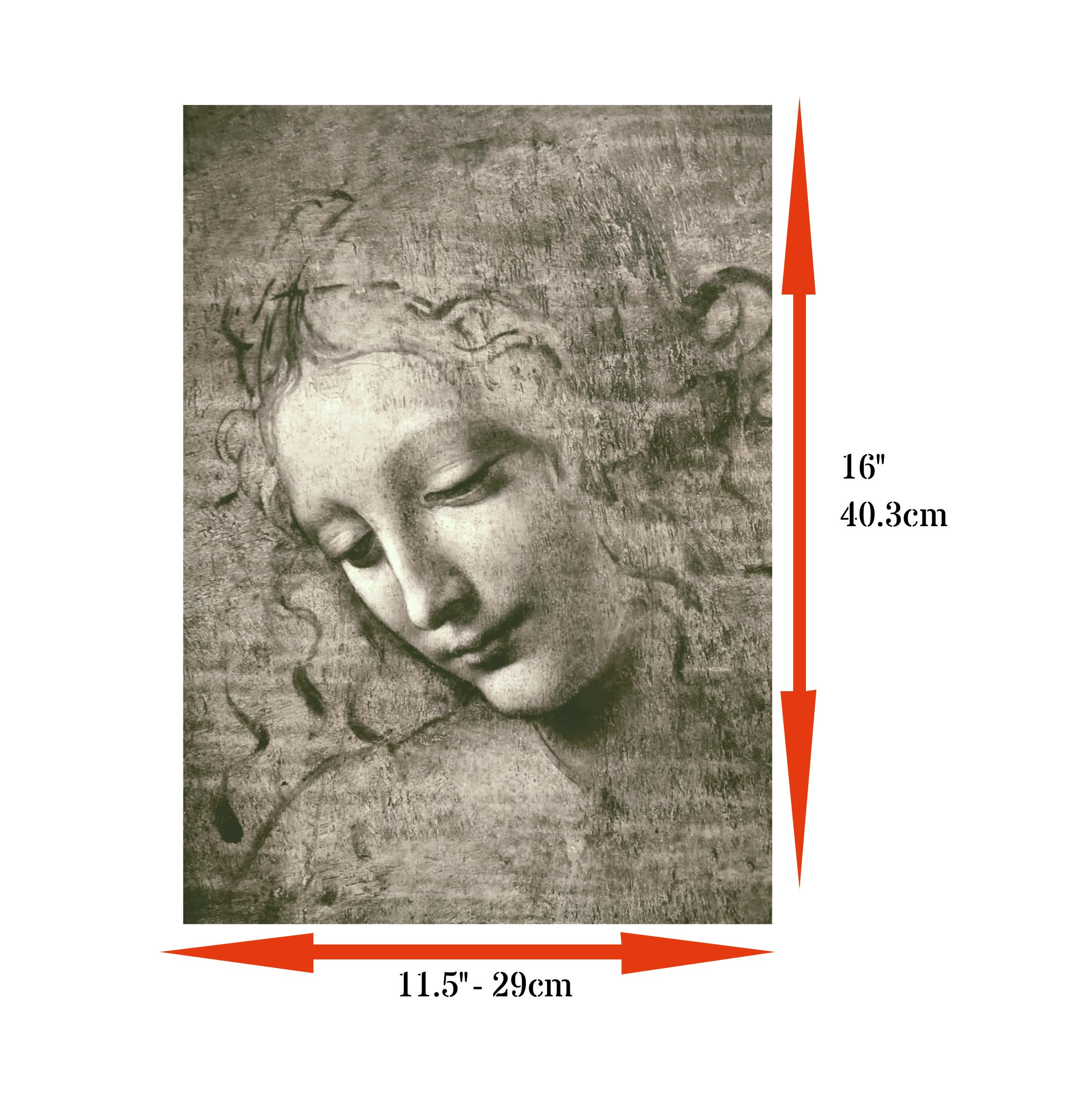 La Scapigliata (Da Vinci) Reispapier, 29,2 x 40,6 cm (A3+), Decoupage-Papier-Design für Möbel, gemischte Medien, Karten & Handwerk, Decoupage von CRAFT KREATIVELY