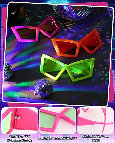 Miniatura 3 de Tallew 3 gafas de sol divertidas de los años 80, gafas de sol retro de gran tamaño, estilo punk, montura grande, gafas novedosas para mujeres y